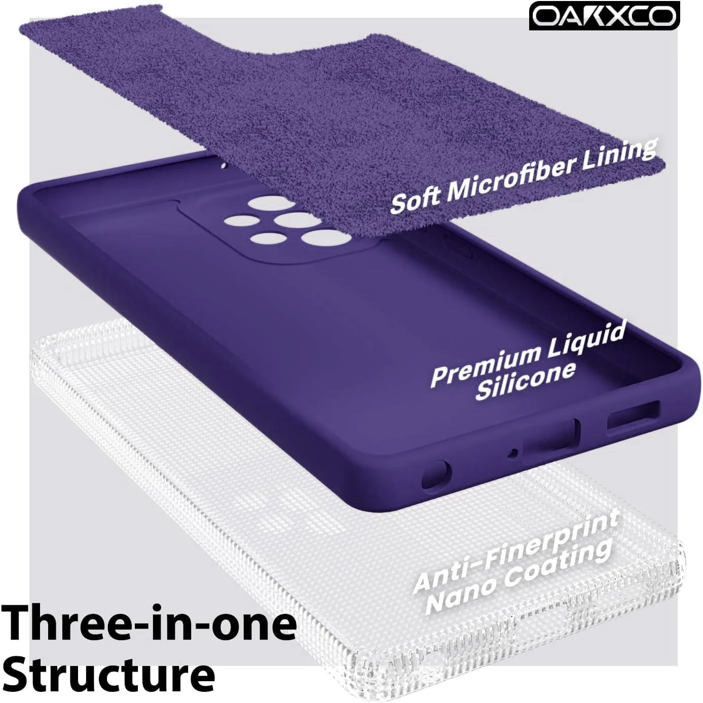 DL3 Mobilak Samsung Galaxy A72 Case, Soft Flexible Silicone Gel Rubber Bumper Cover, Full Body Shockproof Protective Phone Case - Purple