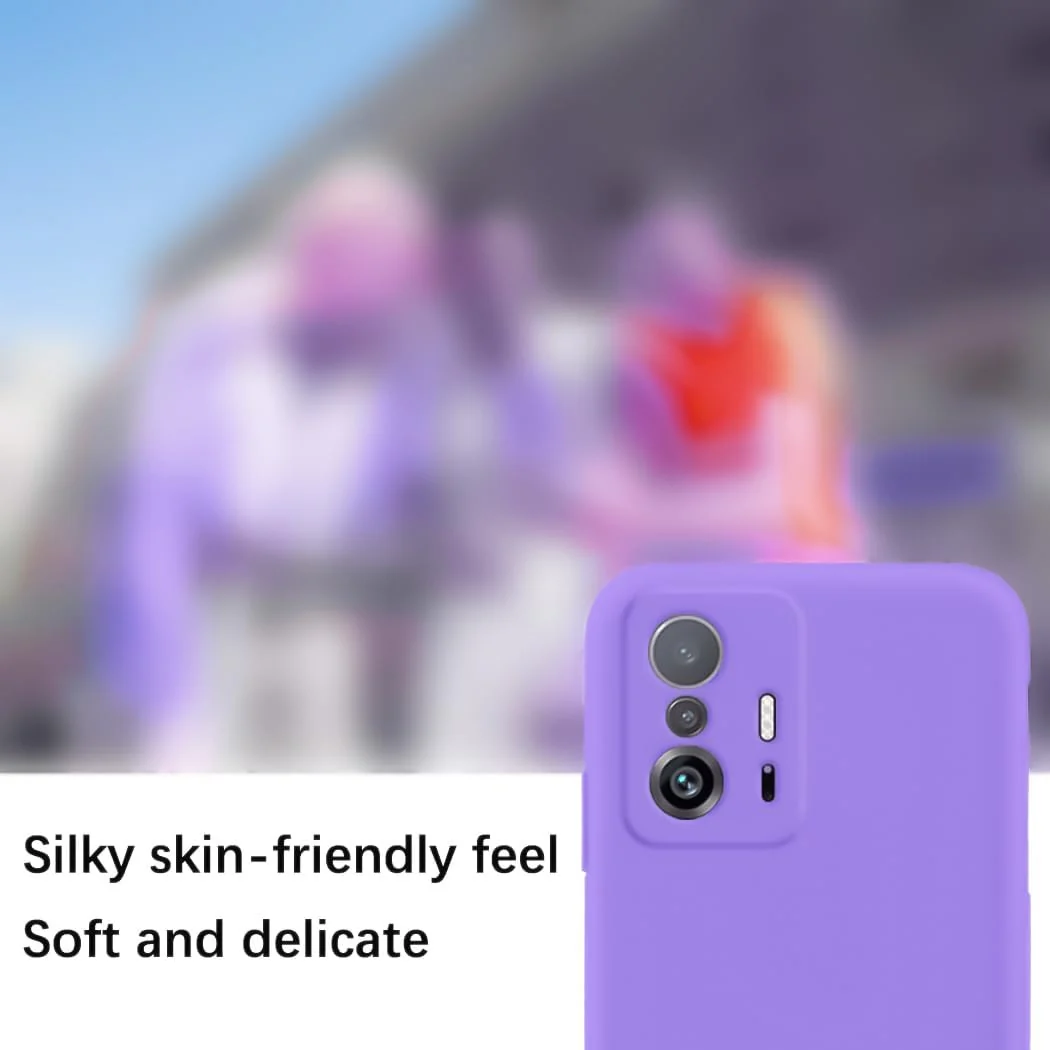 DL3 Mobilak Silicone Protective Case for Xiaomi 11T / Xiaomi 11 T Pro, Shock-absorbing protection, Scratch-resistant surface, Soft microfiber lining - Light Purple