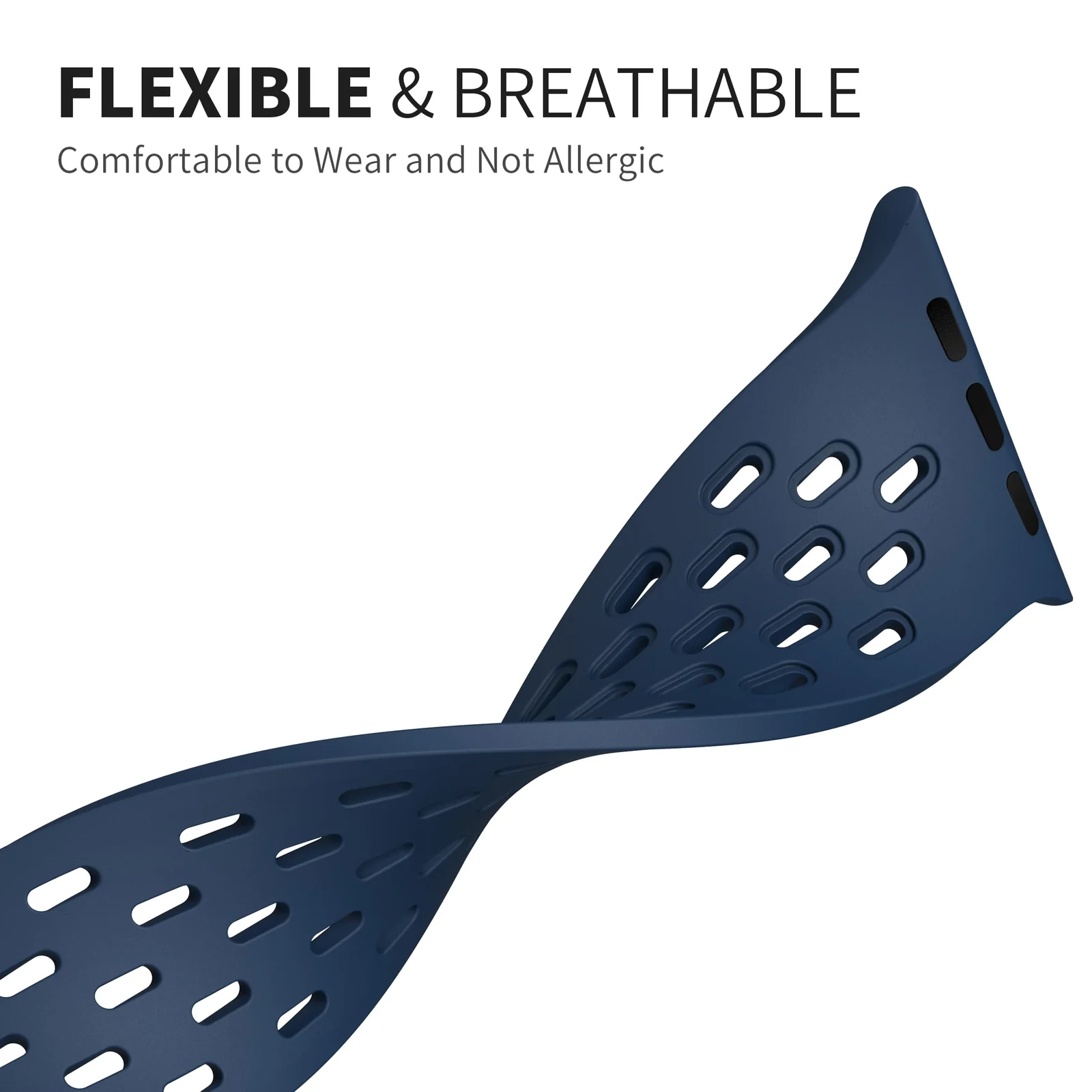 DL3 Mobilak Magnetic Bands for Apple Watch Band 49mm 46mm 45mm 44mm 42mm, Soft Silicone Magnetic Buckle Breathable Sport Watch Strap for iWatch Ultra2 Ultra SE SE2 Series 10 9 8 7 6 5 4 3 2 1 - Navy Blue