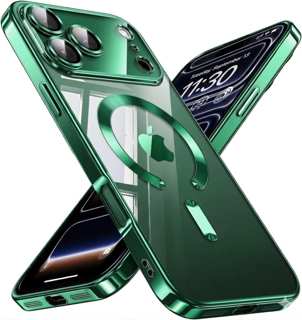 DL3 Mobilak Plated-Edge Protective Case for iPhone 17 Pro, Compatible with MagSafe accessories, Supports wireless charging, Camera protection - Green