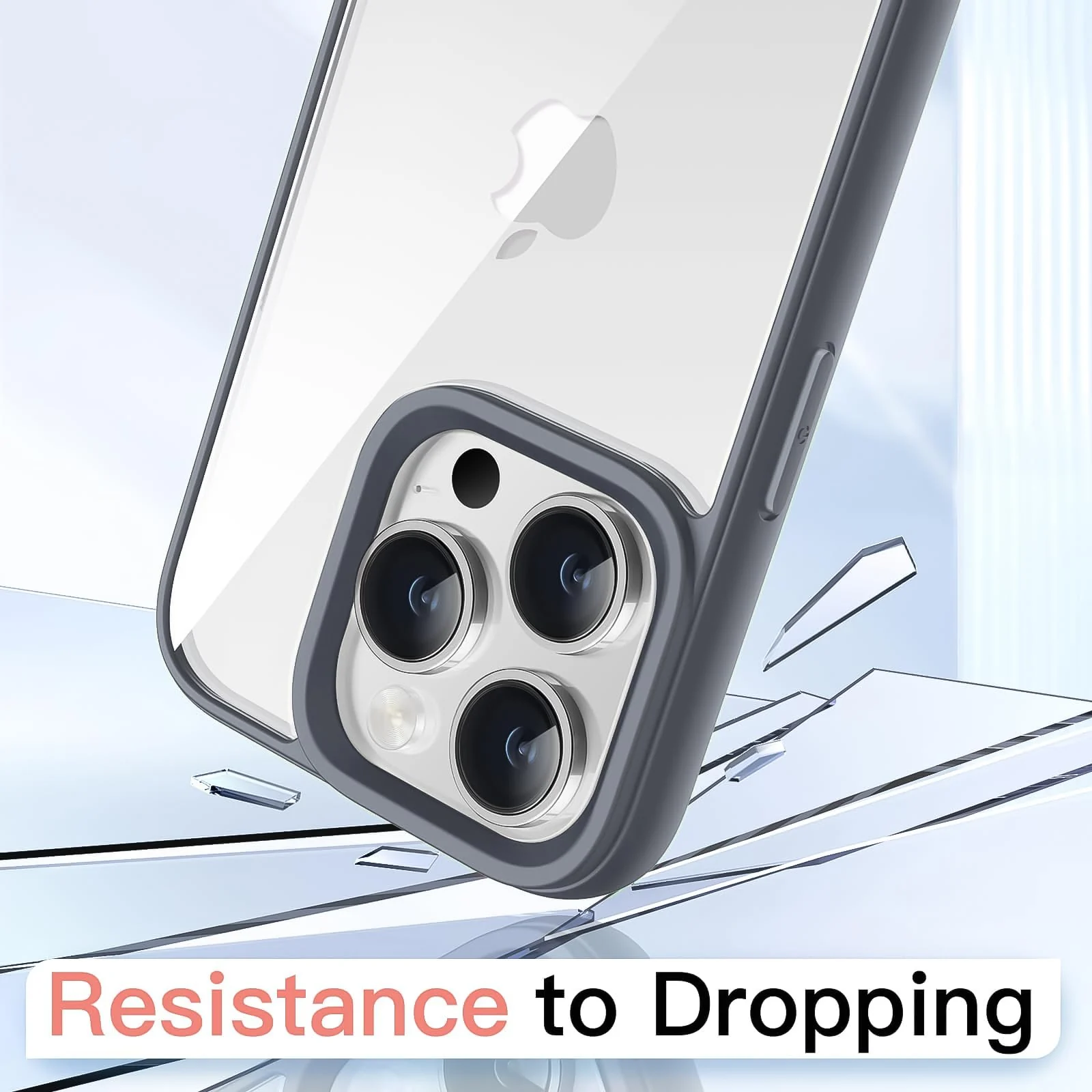 DL3 Mobilak Case Compatible With iPhone 11 Pro Max (6.5 Inch), Clear Case Shockproof Hard PC +Soft Silicone [Not Yellowing] Transparent Protective Slim Case Phone - Gray