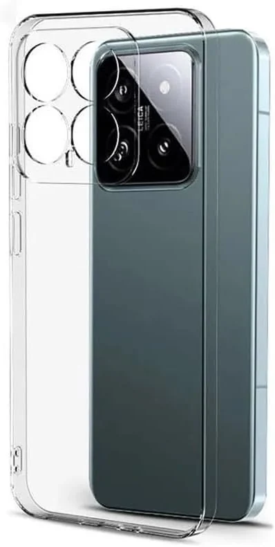 DL3 Mobilak Case Compatible with Xiaomi 14 Case Crystal Soft TPU Gel Case Flexible Silicone Anti-Scratch Camera Protection TPU Cover - Clear