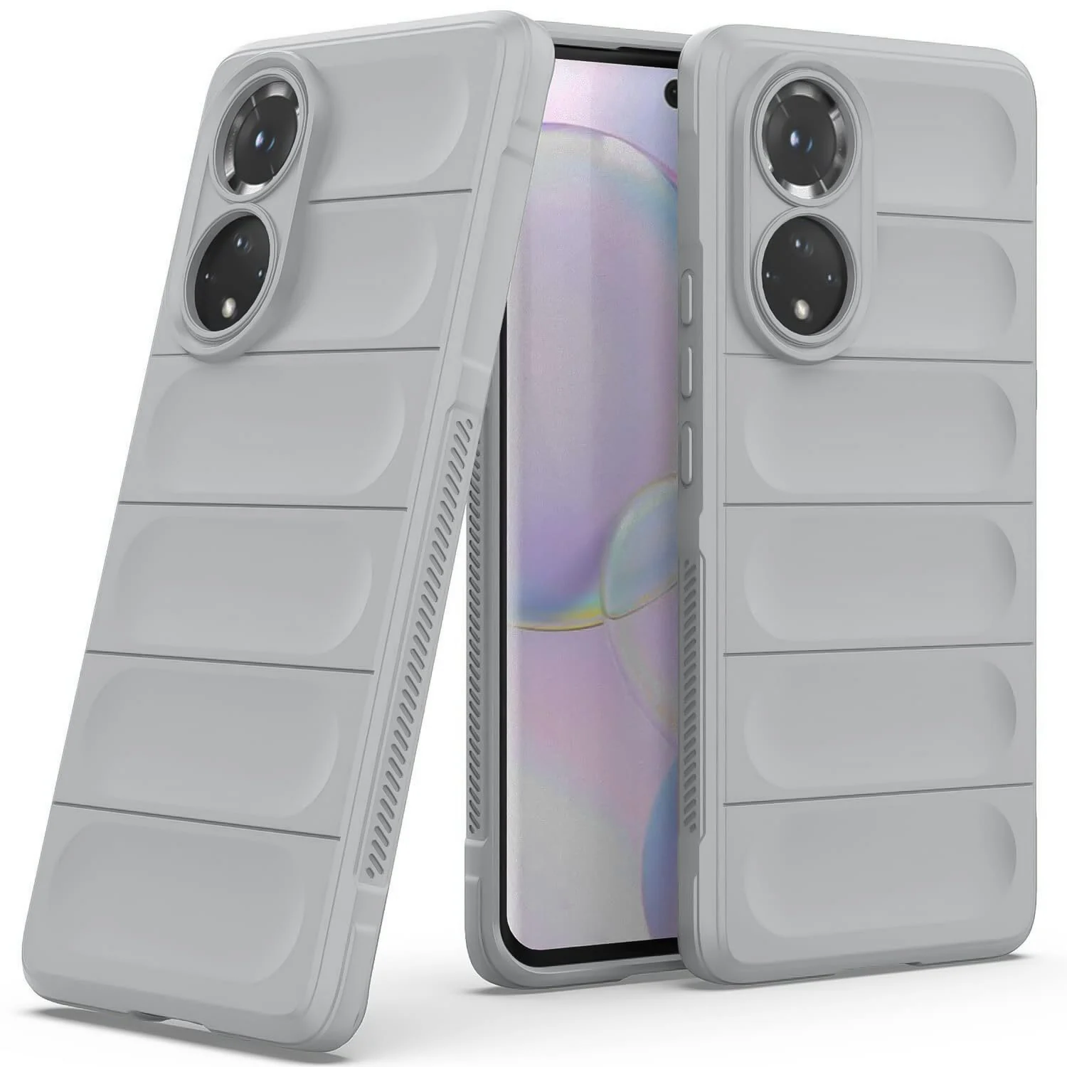 DL3 Mobilak Flexible Silicone and TPU Protective Case with Camera Protection for Honor 50 / Huawei Nova 9 - Gray