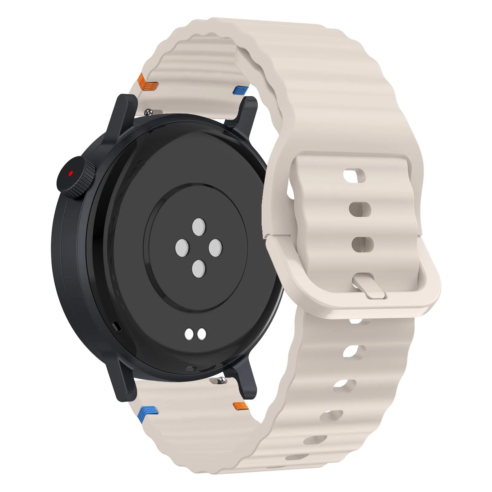 DL3 Mobilak 18m Strap for Huawei Watch GT 6 41mm/GT 5 Pro 42 mm/GT5 41mm/GT4 41 mm/Huawei Watch 5 42mm, 18 mm Silicone Sport Armband Replacement Bracelet for Venu 2S/3S/Vivomove 3S/4S - Starlight