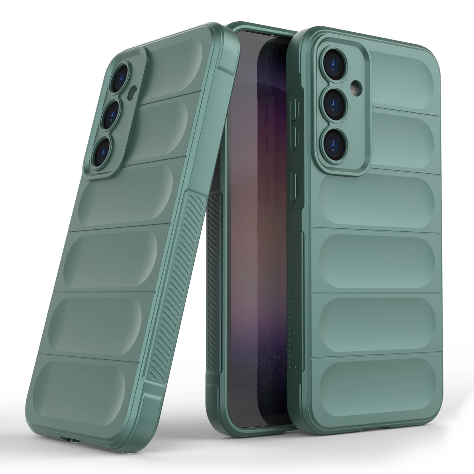 DL3 Mobilak Soft Silicone Protective Case for Samsung Galaxy S24 FE with Camera Protection and Shockproof Design - Green