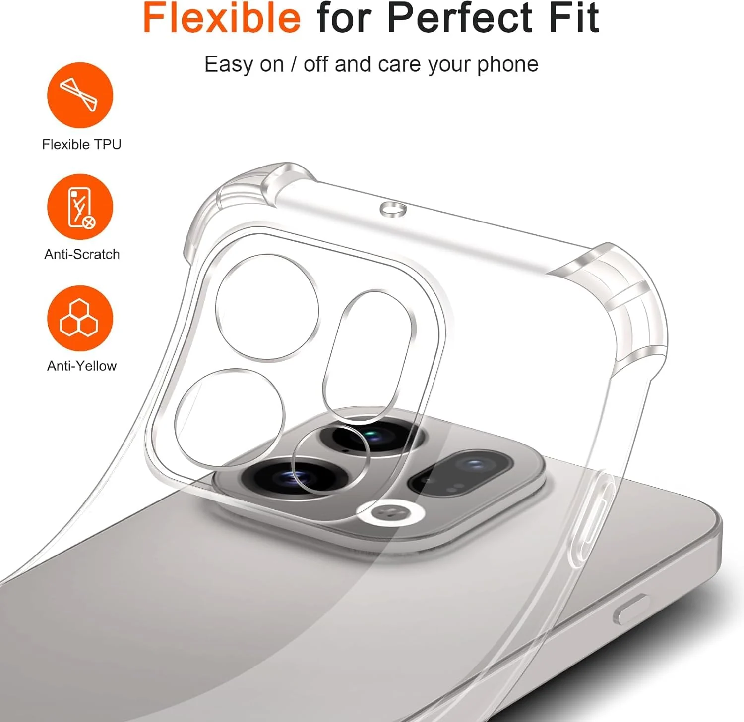 DL3 Mobilak Case Compatible with OPPO Find X9, Cover Silicone Transparent TPU Gorilla Anti-shock Protector Camera Shockproof Corners - Clear