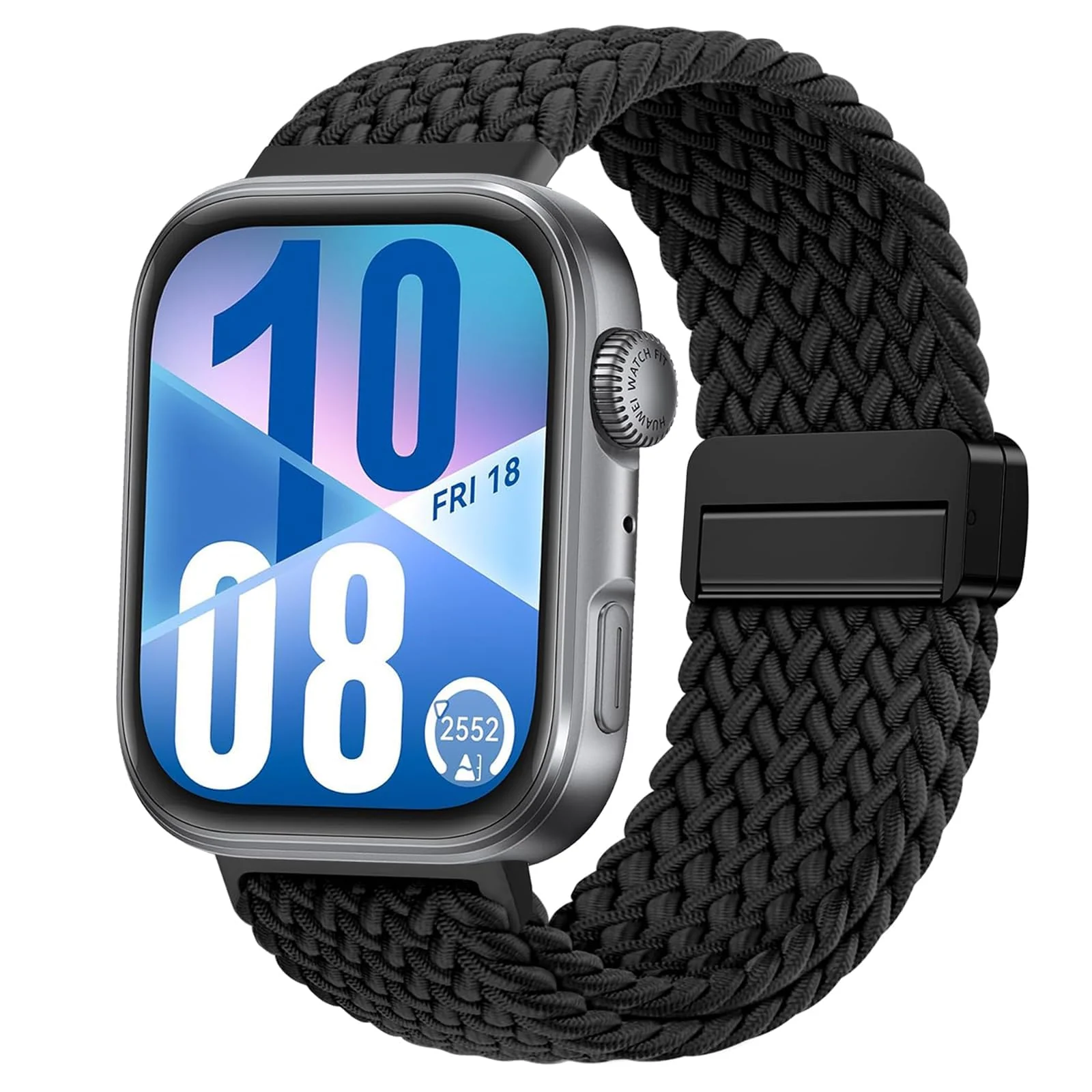 DL3 Mobilak Braided Strap for Huawei Watch Fit 4 / Fit 4 Pro/Fit 3 Bracelet, Quick Release Adjustable Nylon Sport Elastic Loop Band, Anti-Slip Magnetic Buckle Stretchy Nylon Strap