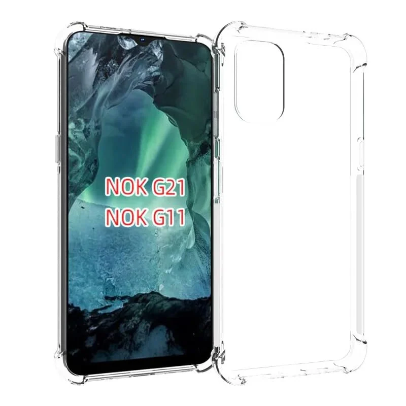 DL3 Mobilak Case Compatible with Nokia G21 / Nokia G11, Cover Silicone TPU Gorilla Anti-shock Shockproof Corners - Clear