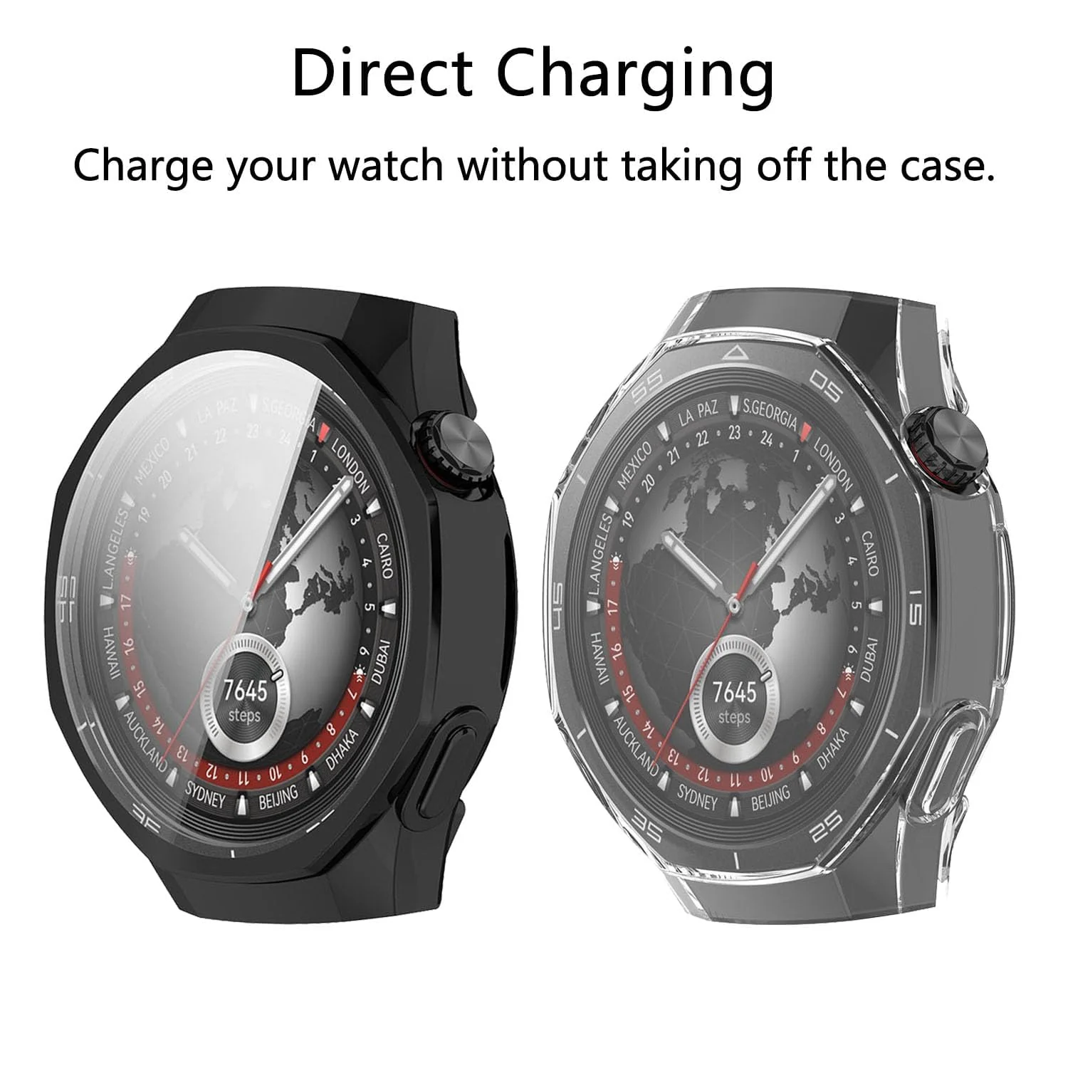 DL3 Mobilak Protective Case compatible with Huawei Watch GT 5 Pro 46mm, All-around Flexible TPU Case with Built-in Screen Protector, Soft Frame & Shockproof Cover fit Huawei Watch GT5 Pro - Clear