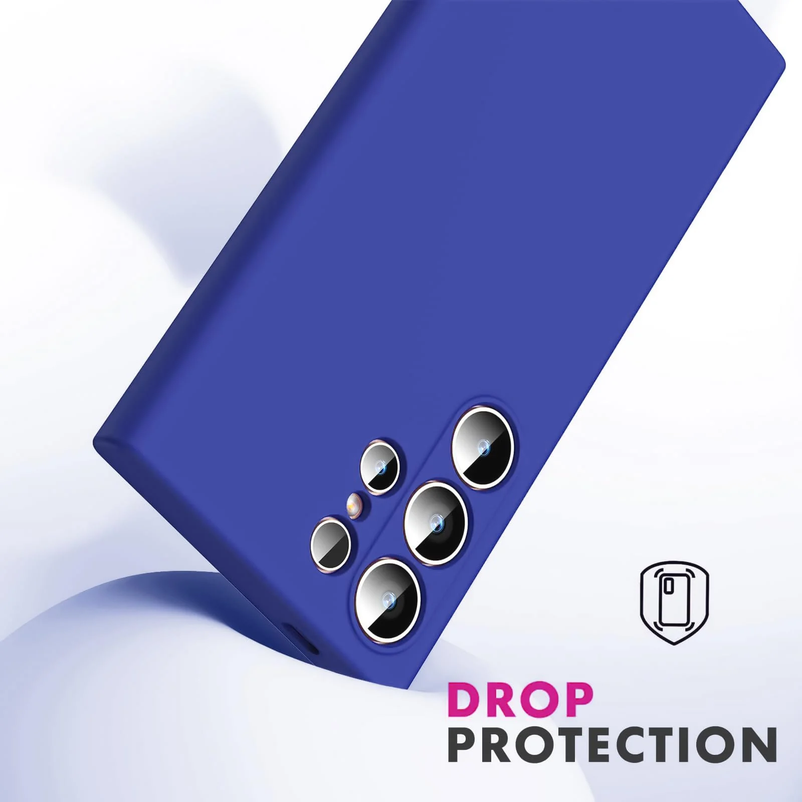 DL3 Mobilak Liquid Silicone Protective Case with Soft Microfiber Lining with Full Camera Protection for Samsung Galaxy S23 Ultra - Pepsi