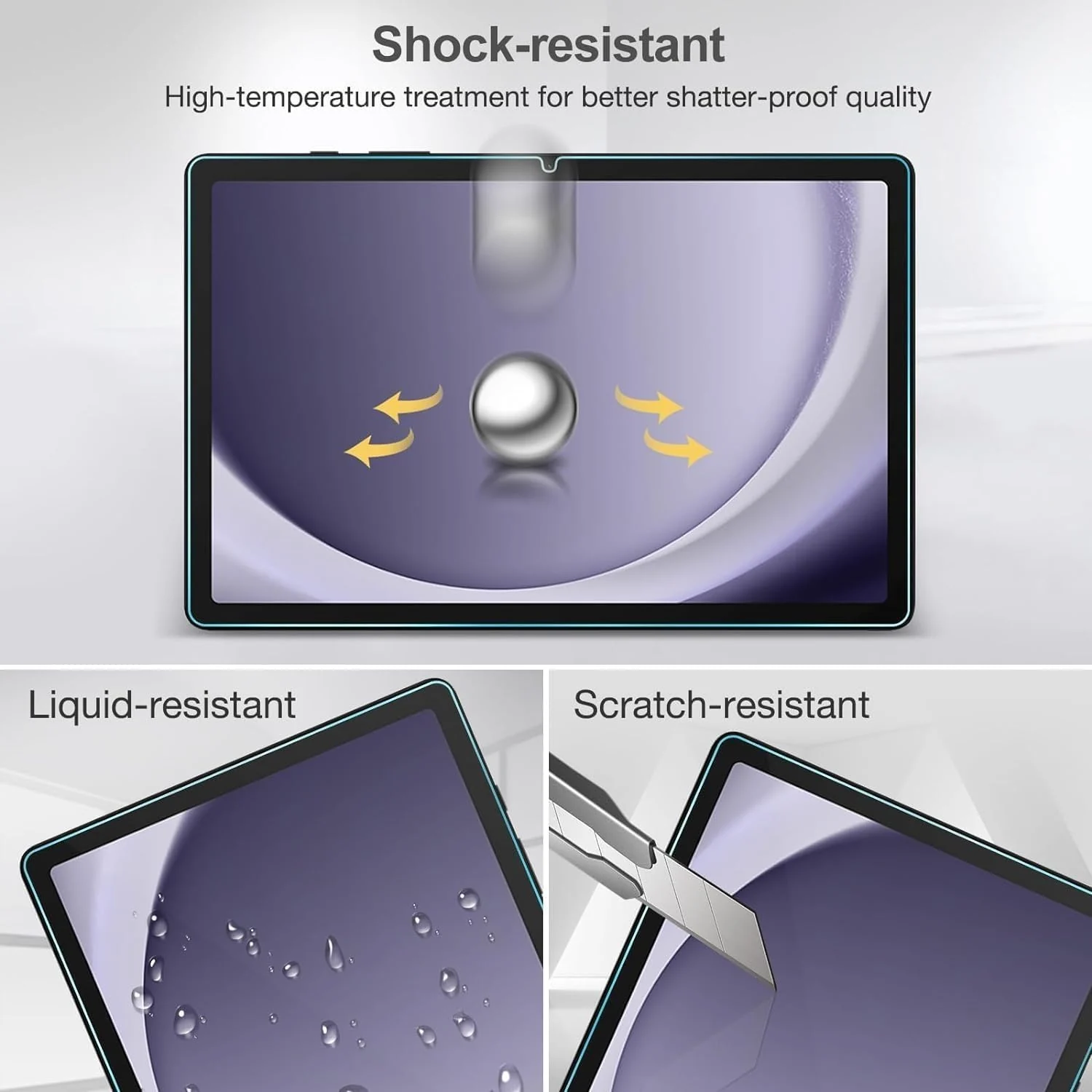 DL3 Mobilak Screen Protector For Samsung Galaxy Tab A9 8.7 inch Tablet Tempered Glass Film [HD Crystal ] [Easy Installation] [Scratch Resistant] [9H Hardness] - Clear