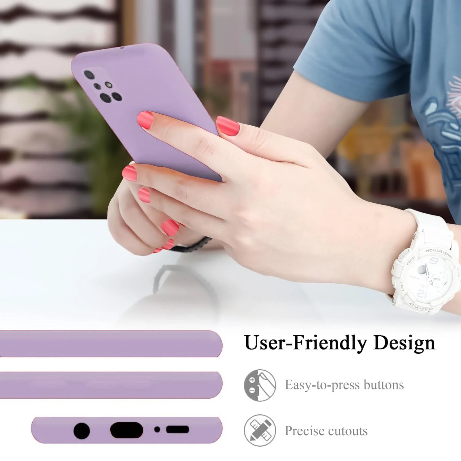 DL3 Mobilak Silicone Protective Case for Samsung Galaxy A71, Shock-absorbing protection, Scratch-resistant surface, Soft microfiber lining - Lavender
