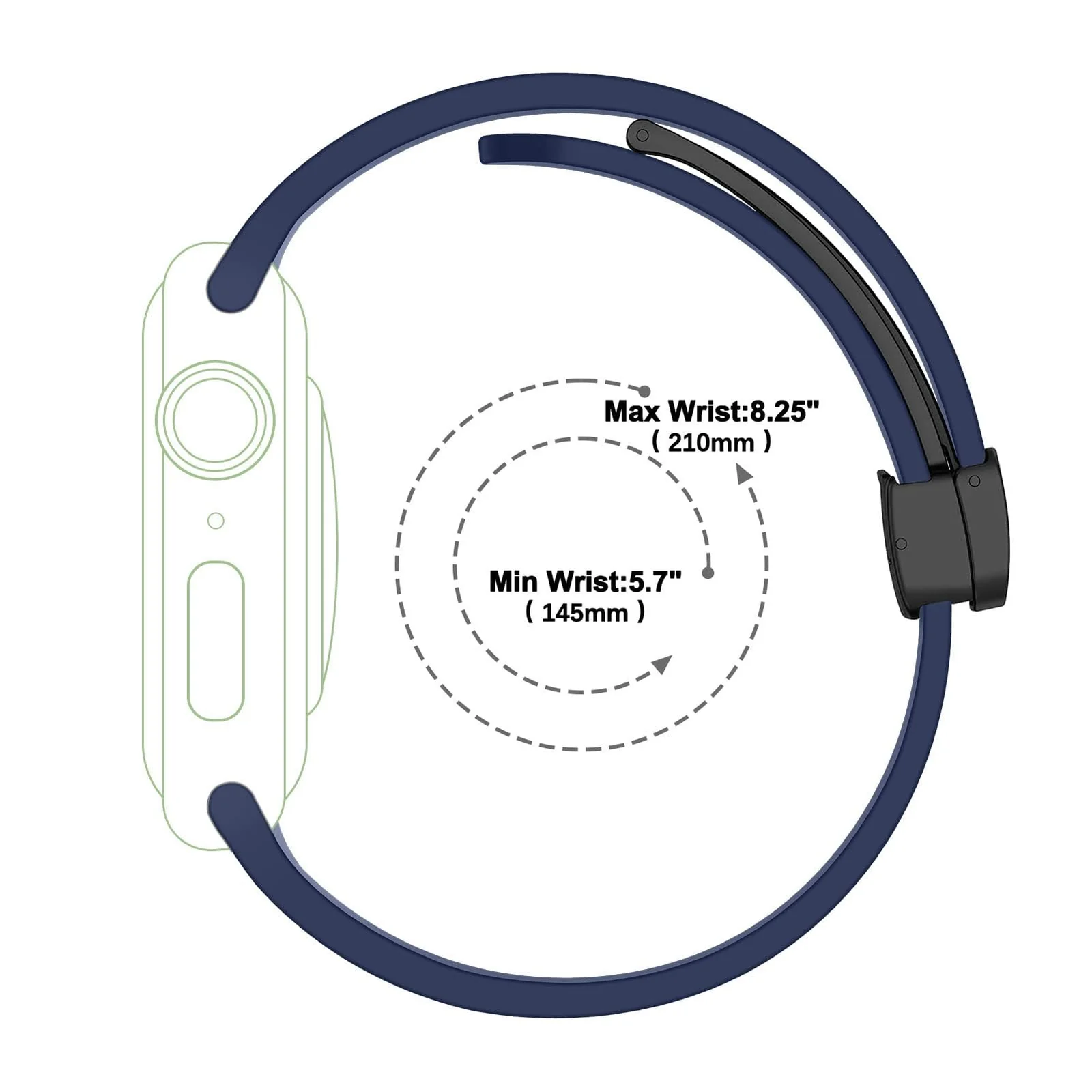 DL3 Mobilak Magnetic Bands for Apple Watch Ultra/Ultra 2 Band 49mm 45mm 44mm 42mm 41mm 40mm 38mm, Soft Sport Silicone Strap for iwatch Series 9/8/7/6/5/4 (&, 42mm/44mm/45mm/49mm) - Blue & White