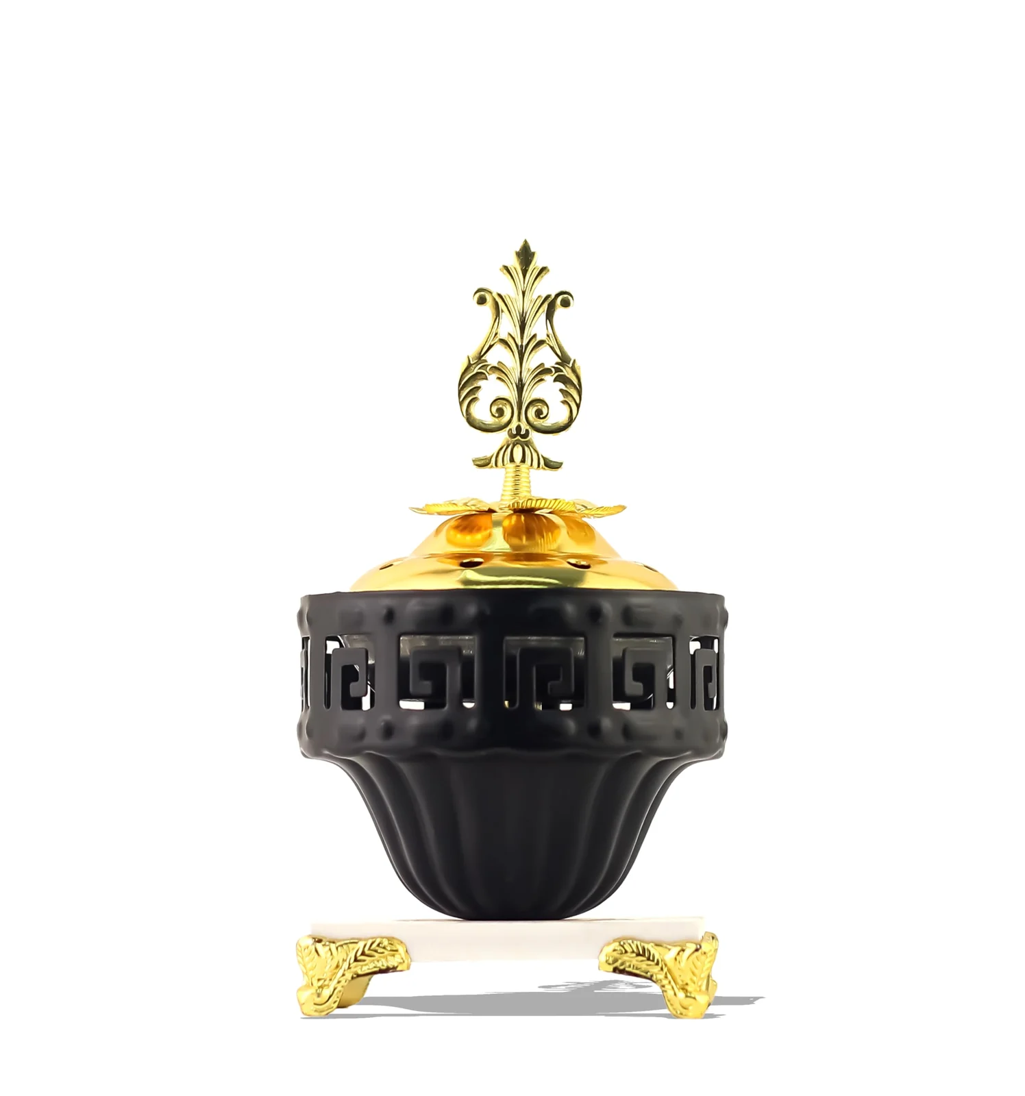 Mobigon Charcoal Incense Burner, Bakhoor Burner, Oud Frankincense Incense Burner, Vintage Arabic Burner, Suitable For Arabian Oud, Yoga, Spa and Aromatherapy, Office & Home Decor - Style 37