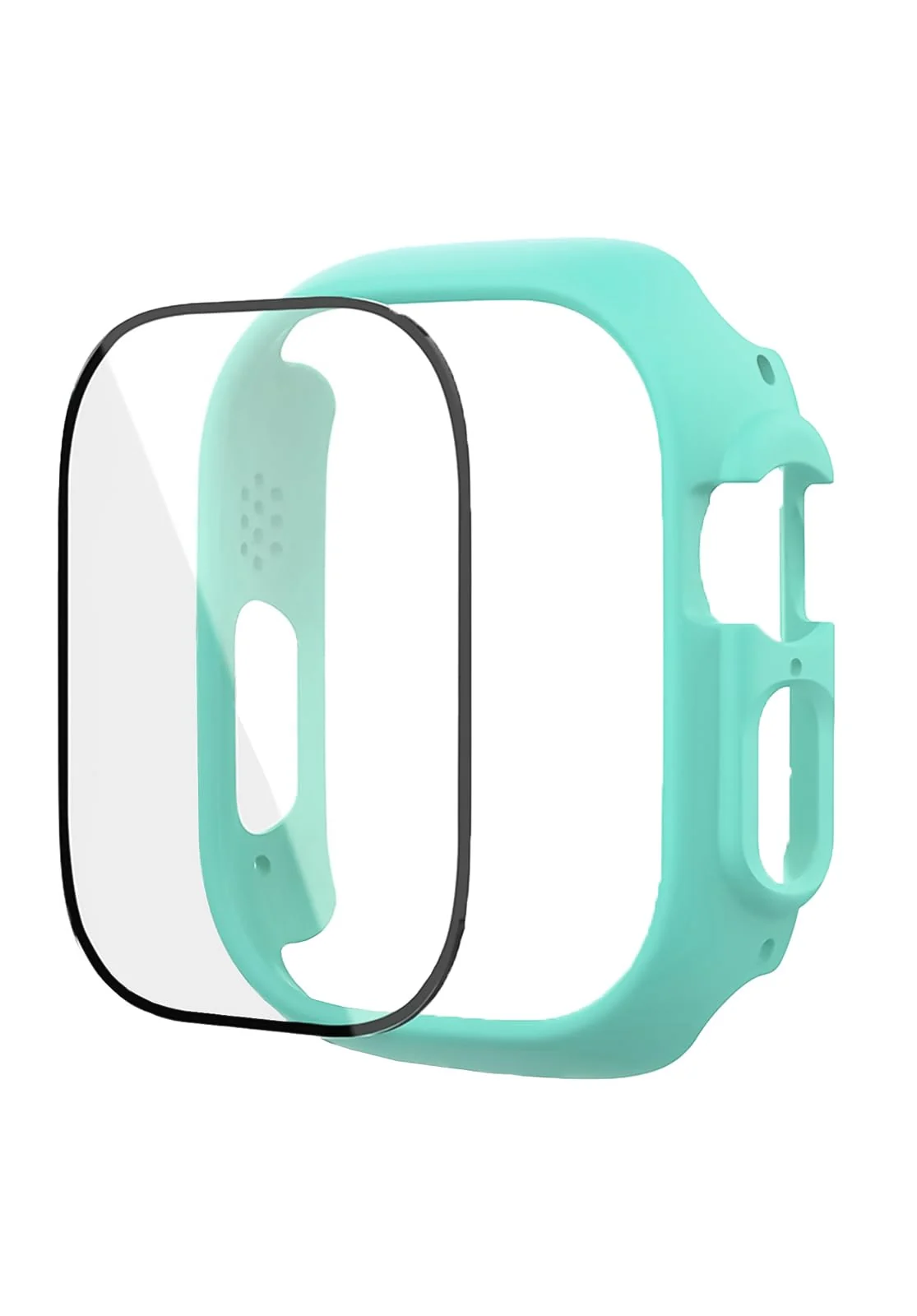 DL3 Mobilak Band with Case For Apple Watch Ultra/Ultra 2 49mm, Adjustable Silicone Sport Wristband Replacement, Strap With Cover Built-in Glass Screen Protector for iWatch Ultra 49 mm - turquoise