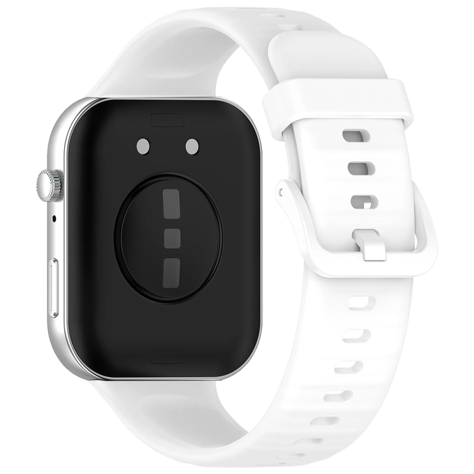 DL3 Mobilak Silicone Bracelet for Huawei Watch Fit 3/Watch Fit 4 Pro/Fit 4 Strap, Soft Silicone Sport Replacement Strap for Women/Men, Adjustable Waterproof Sports Band - White