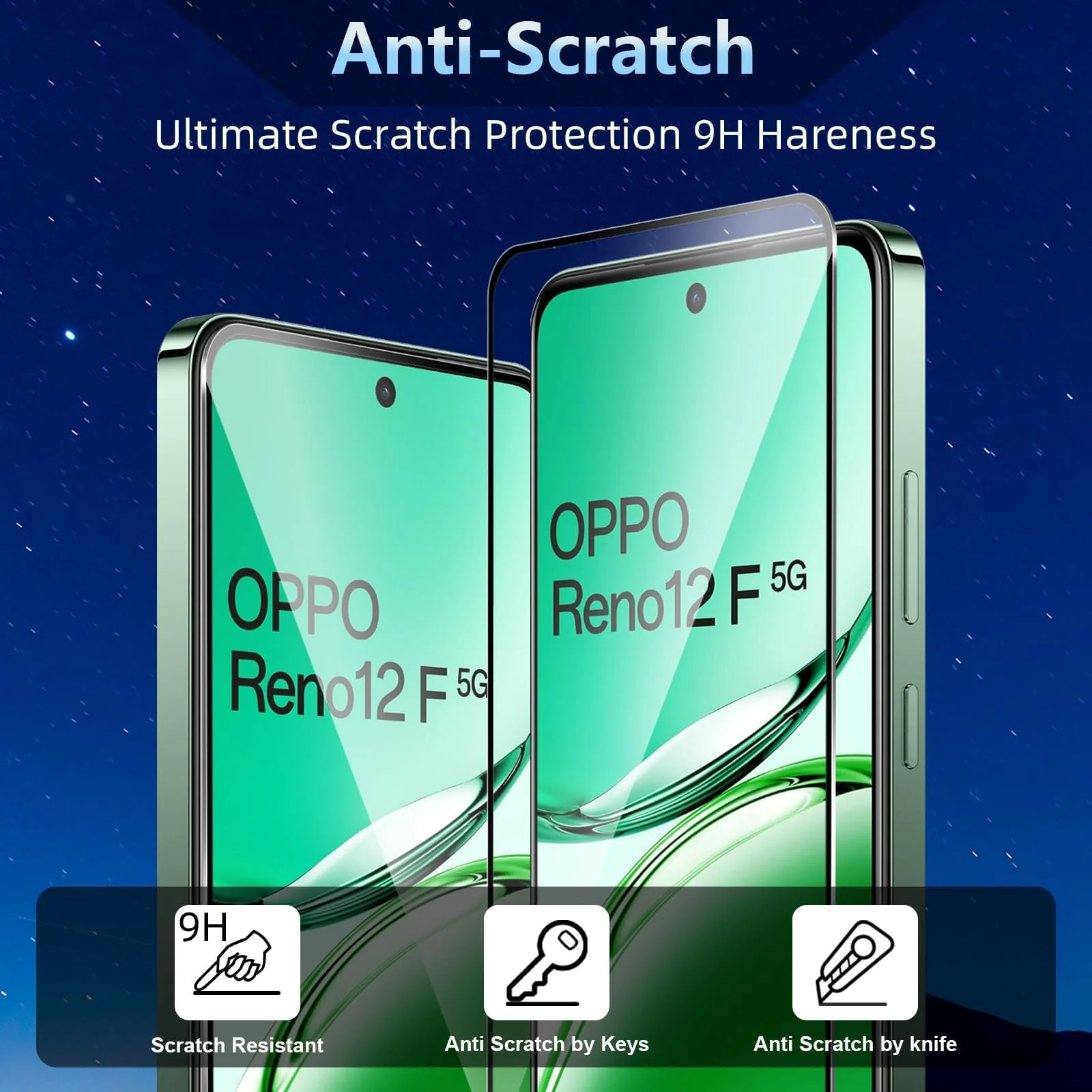 DL3 Mobilak for OPPO Reno 12F / Reno12 F 4G/5G Tempered Glass Screen Protector, 9H Hardness Anti-Scratch Tempered Glass flim, Case Friendly, Anti-Scratch For OPPO Reno 12 F - Clear