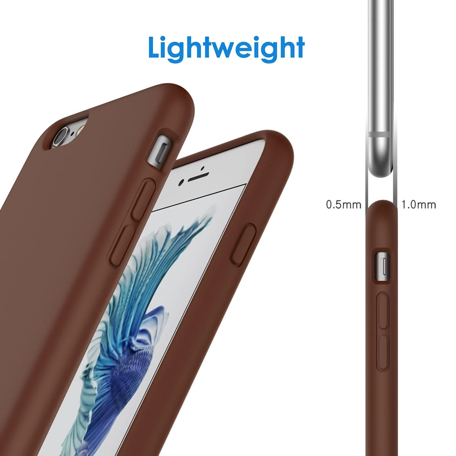 DL3 Mobilak Liquid Silicone Protective Case with Soft Microfiber Lining for iPhone 6 / 6S - Brown
