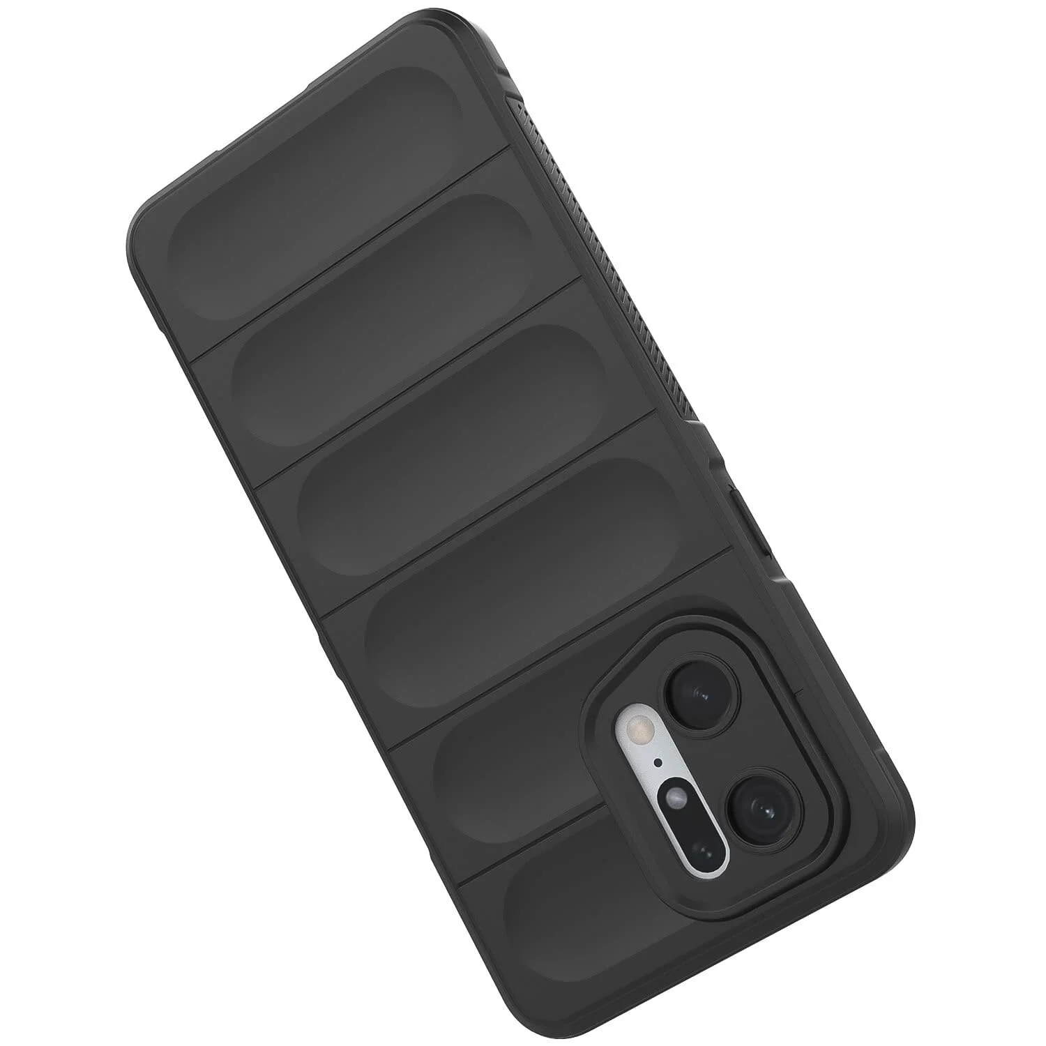 DL3 Mobilak Soft Silicone Protective Case for OPPO Find X5 with Camera Protection and Shockproof Design - Black
