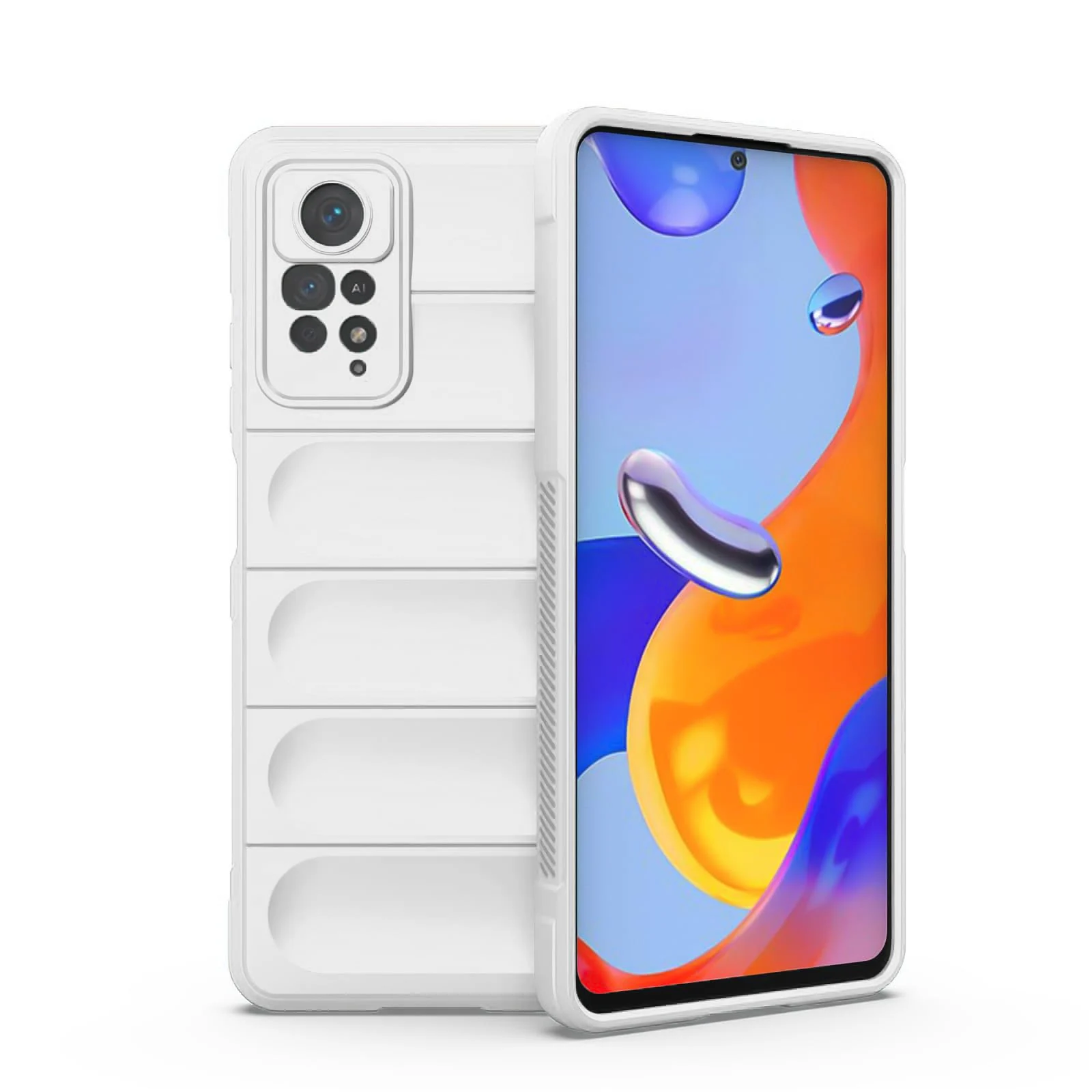 DL3 Mobilak Flexible Silicone and TPU Protective Case with Camera Protection for Xiaomi Redmi Note 11 4G / Note 11S - White