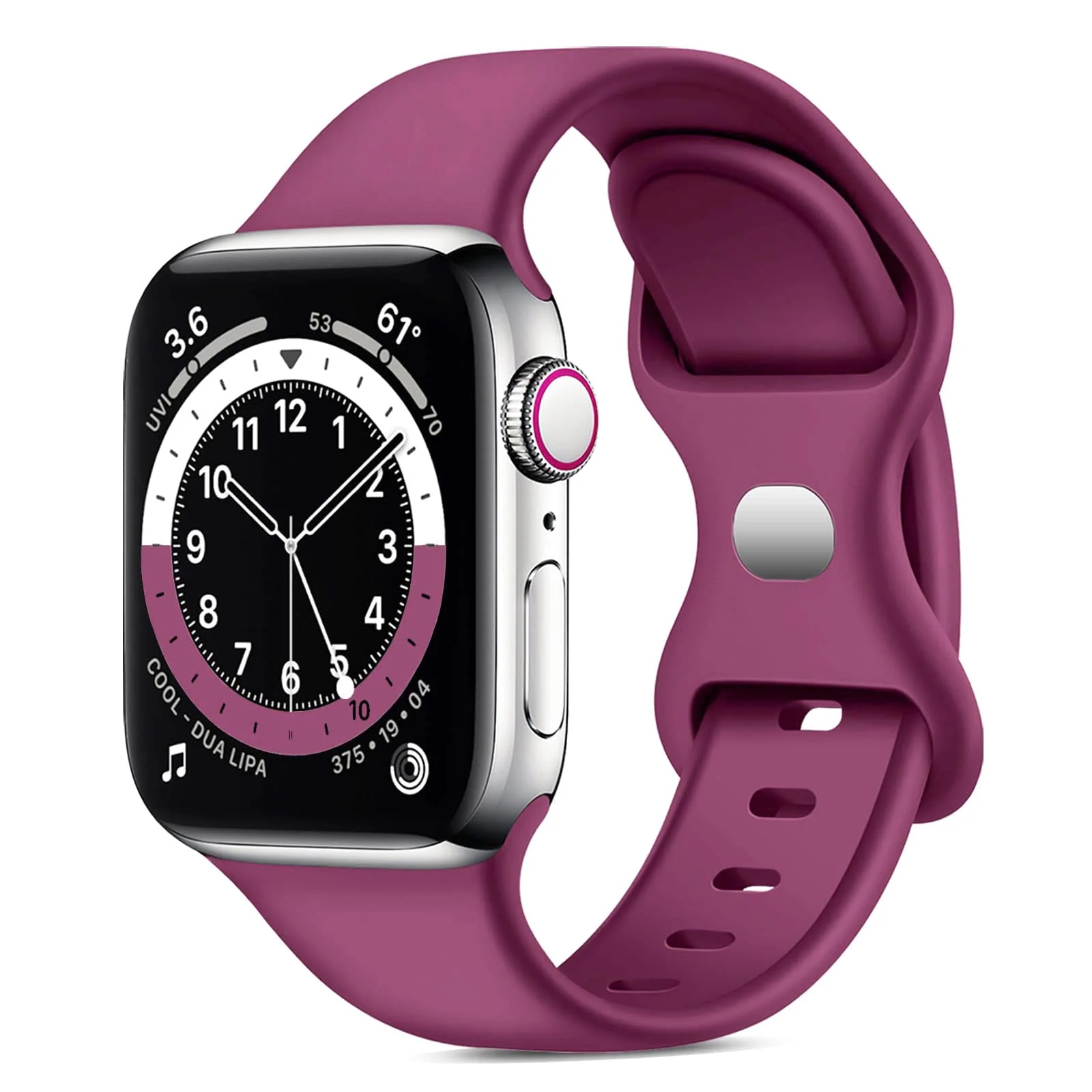 42MM/44MM/45MM/49MM — DL3 Mobilak Bands Compatible with Apple Watch Ultra 49mm 45mm 44mm 42mm 41mm 40mm 38mm, Replacement Soft Silicone Strap for iWatch Ultra 2 Series 9/8/7/6/5/4/3/2/1 SE (Rose, 42MM/44MM/45MM/49MM)