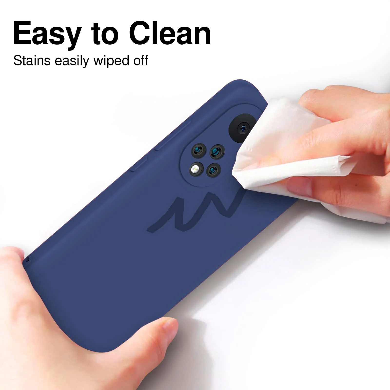 DL3 Mobilak Soft Silicone Protective Case for Honor 50 / Huawei Nova 9 with Microfiber Lining and Shockproof Design - Blue 1