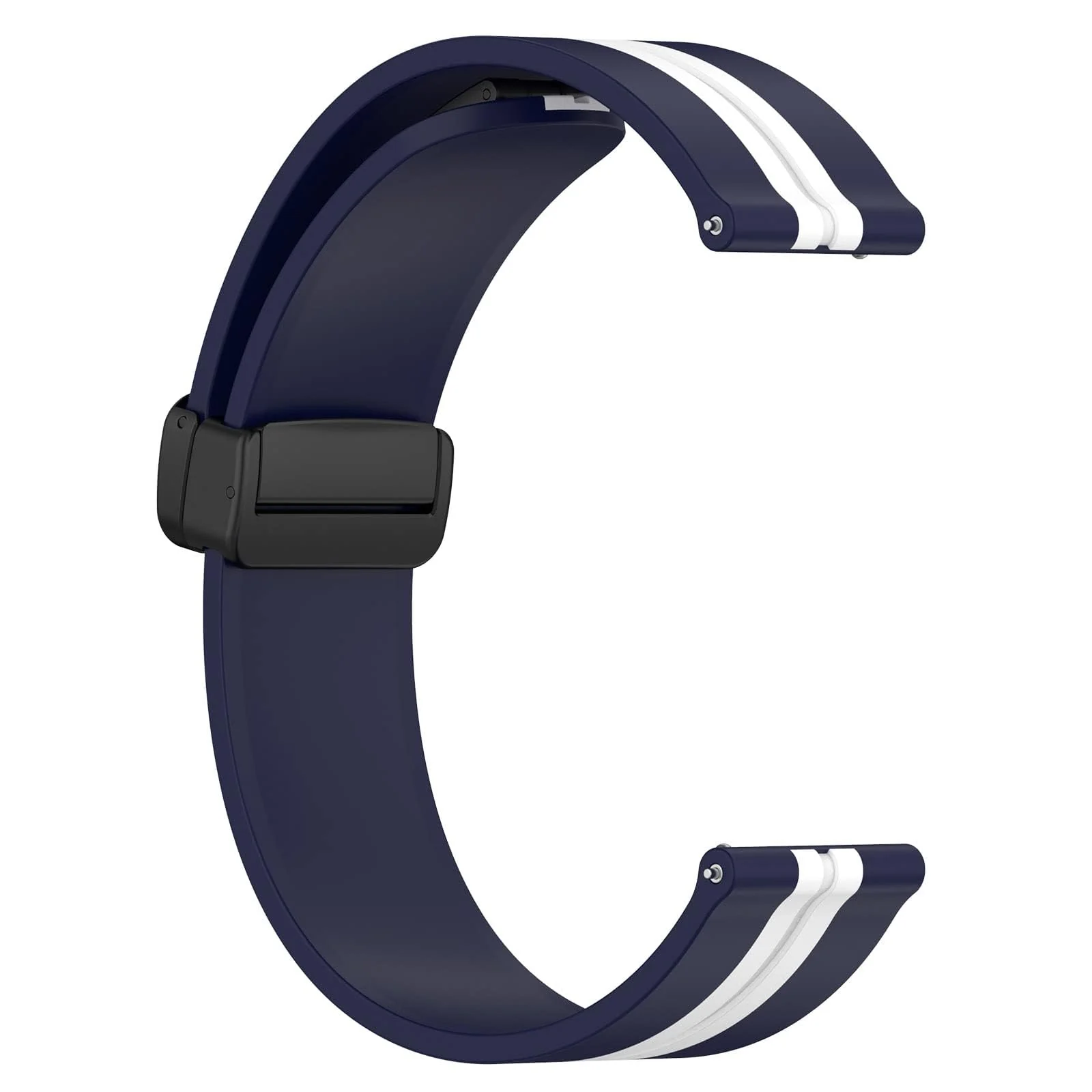 DL3 Mobilak Strap Silicone Magnetic Buckle 20MM For Samsung Gear Sport/Watch 6/5/4/5 Pro 45mm/S2 classic/active 2 40mm 44mm/Amazfit GTS 2/2e/GTS 3/3 Pro/GTS 4/GTS 2 Mini/3 Mini/4 Mini/Bip 3/Bip 3 Pro - A.Blue White