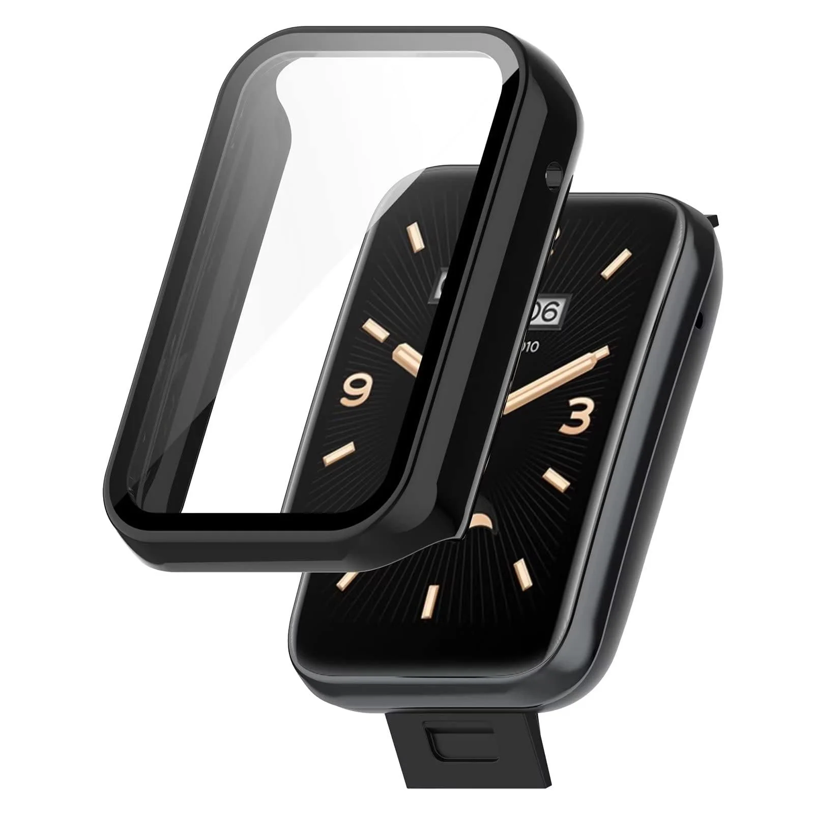 DL3 Mobilak Case for Xiaomi Mi Band 7 Pro, Bumper Full Coverage Hard Overall Protective Cover, Built-in Tempered Glass Screen Protector Film High Sensitivity For Xiaomi Smart Band 7 Pro
