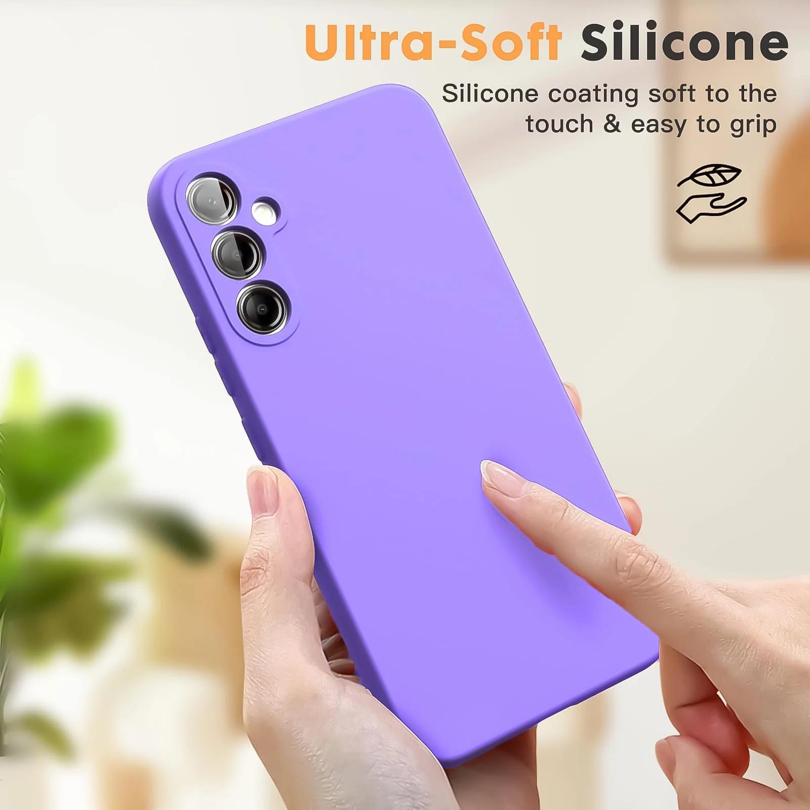 DL3 Mobilak Samsung Galaxy A24 4G Case, Soft Flexible Silicone Gel Rubber Bumper Cover, Full Body Shockproof Protective Phone Case - Light Purple