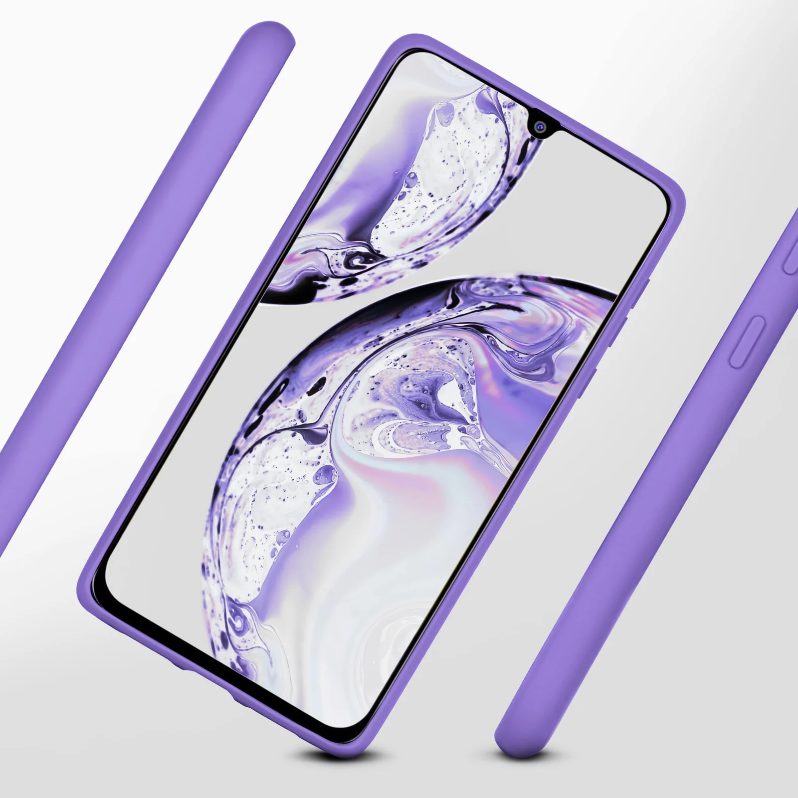 DL3 Mobilak Silicone Protective Case for Samsung Galaxy M31, Shock-absorbing protection, Scratch-resistant surface, Soft microfiber lining - Light Purple