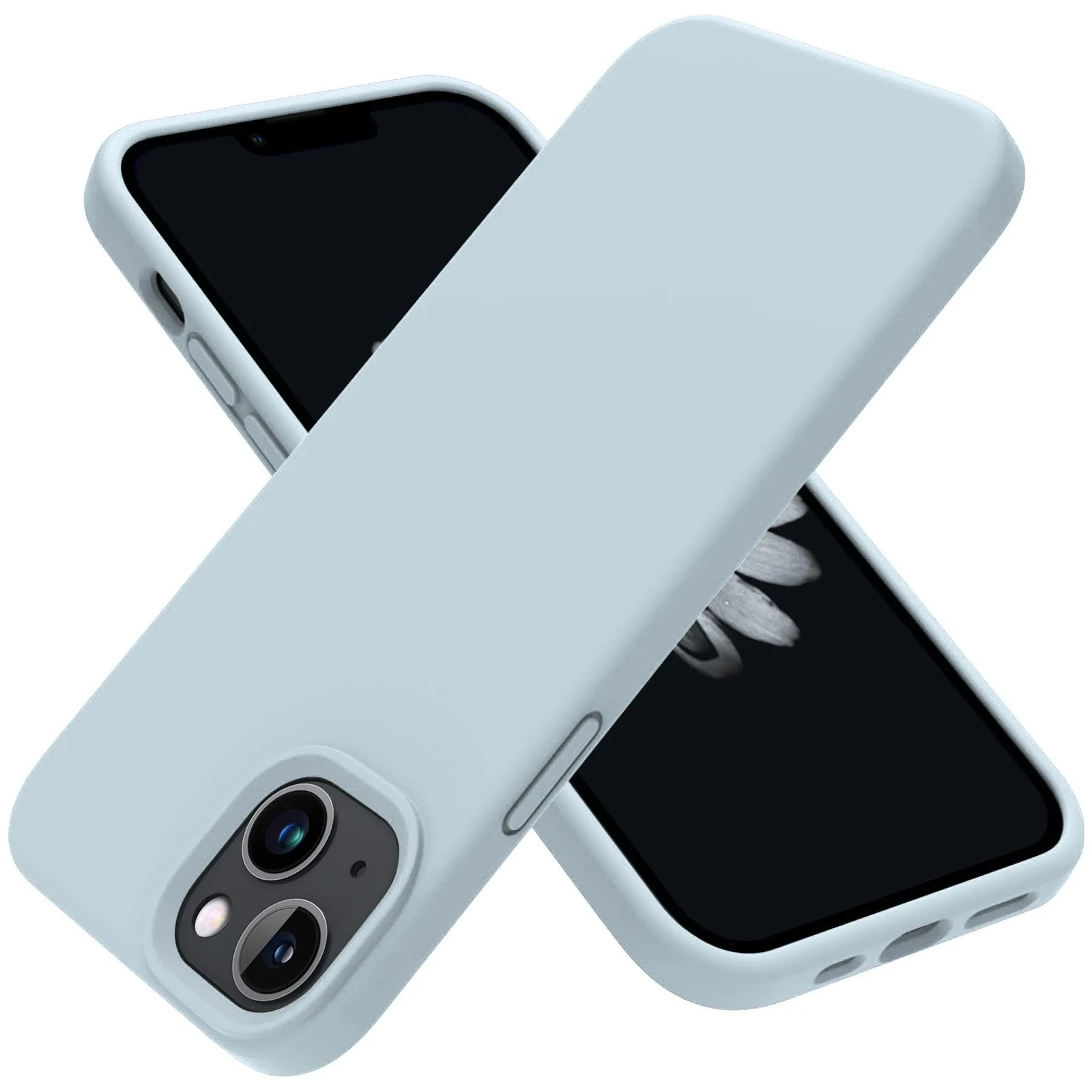 DL3 Mobilak Liquid Silicone Case for iPhone 13 / iPhone 14 (6.1 Inch), Shock-absorbing protection, Scratch-resistant surface, Soft microfiber lining - Lavender Blue