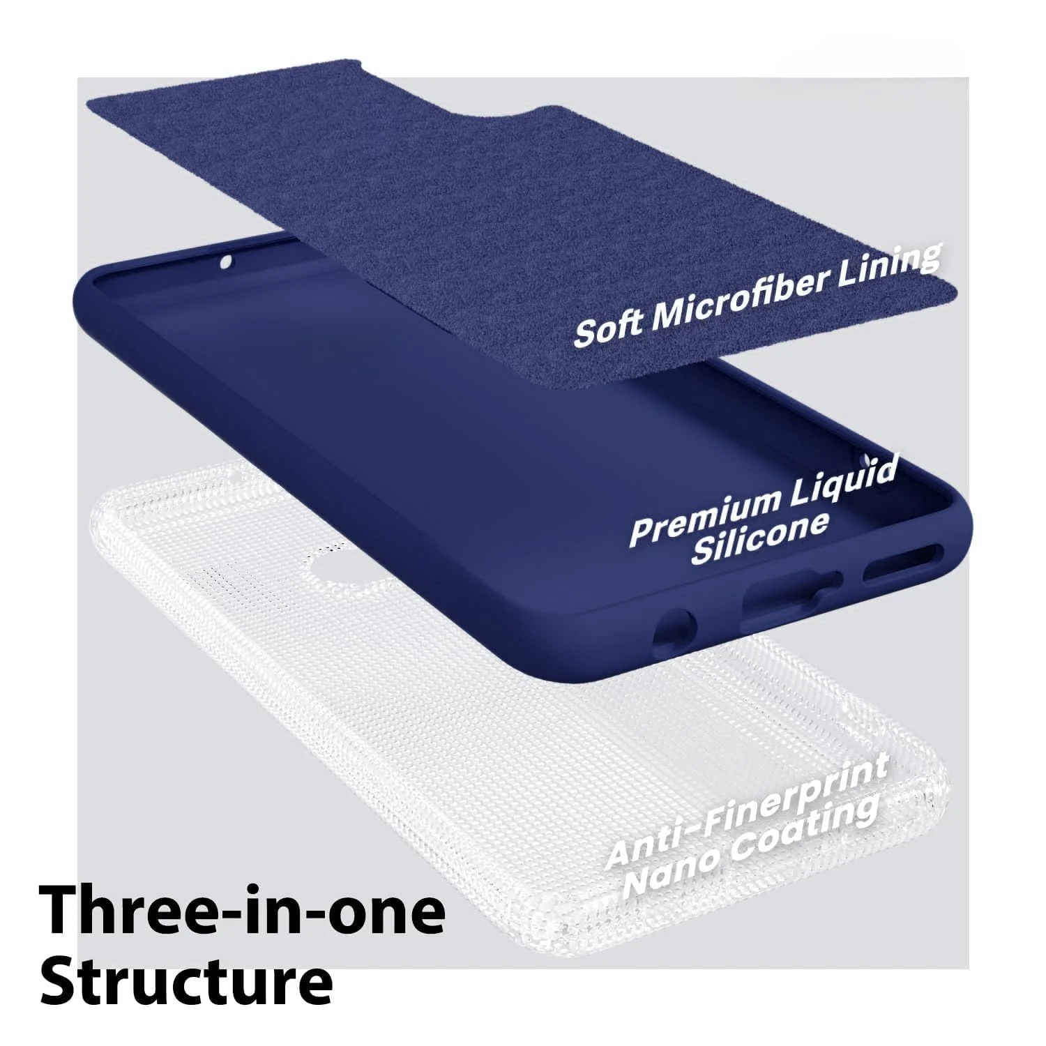 DL3 Mobilak Liquid Silicone Protective Case for Xiaomi Mi 9 Lite with Microfiber Lining and Shockproof Design - Blue 2