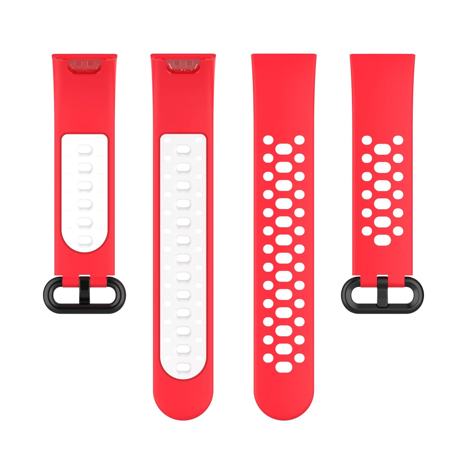 DL3 Mobilak Strap Compatible with Xiaomi Redmi Watch 2 Lite/Poco Watch/Redmi Watch 2 / Horloge 2 Soft Replacement Sport Silicone Strap - Red White