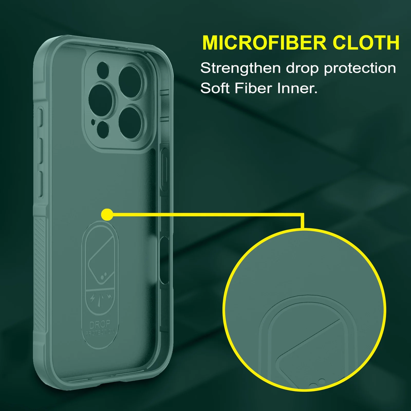 DL3 Mobilak Silicone Case for iPhone 16 Pro 6.3-Inch Heavy Duty Protective [Slim Fit] Shockproof Soft Flexible Protective Design Shock-Absorption TPU Cover With Camera Protection - Green