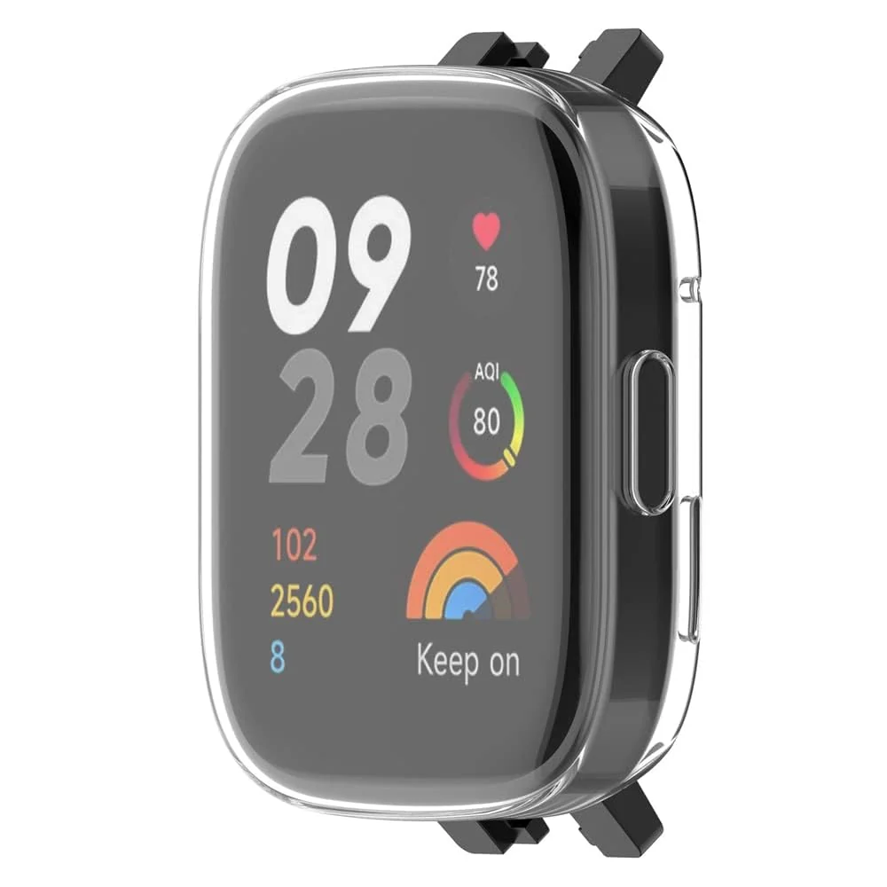 DL3 Mobilak Case Compatible with Xiaomi Redmi Watch 3 (Not Fit Watch 3 Active) Protective Case, Flexible TPU Full Protection Screen Protector Cover Scratch-Resistant Screen Protector Case - Clear