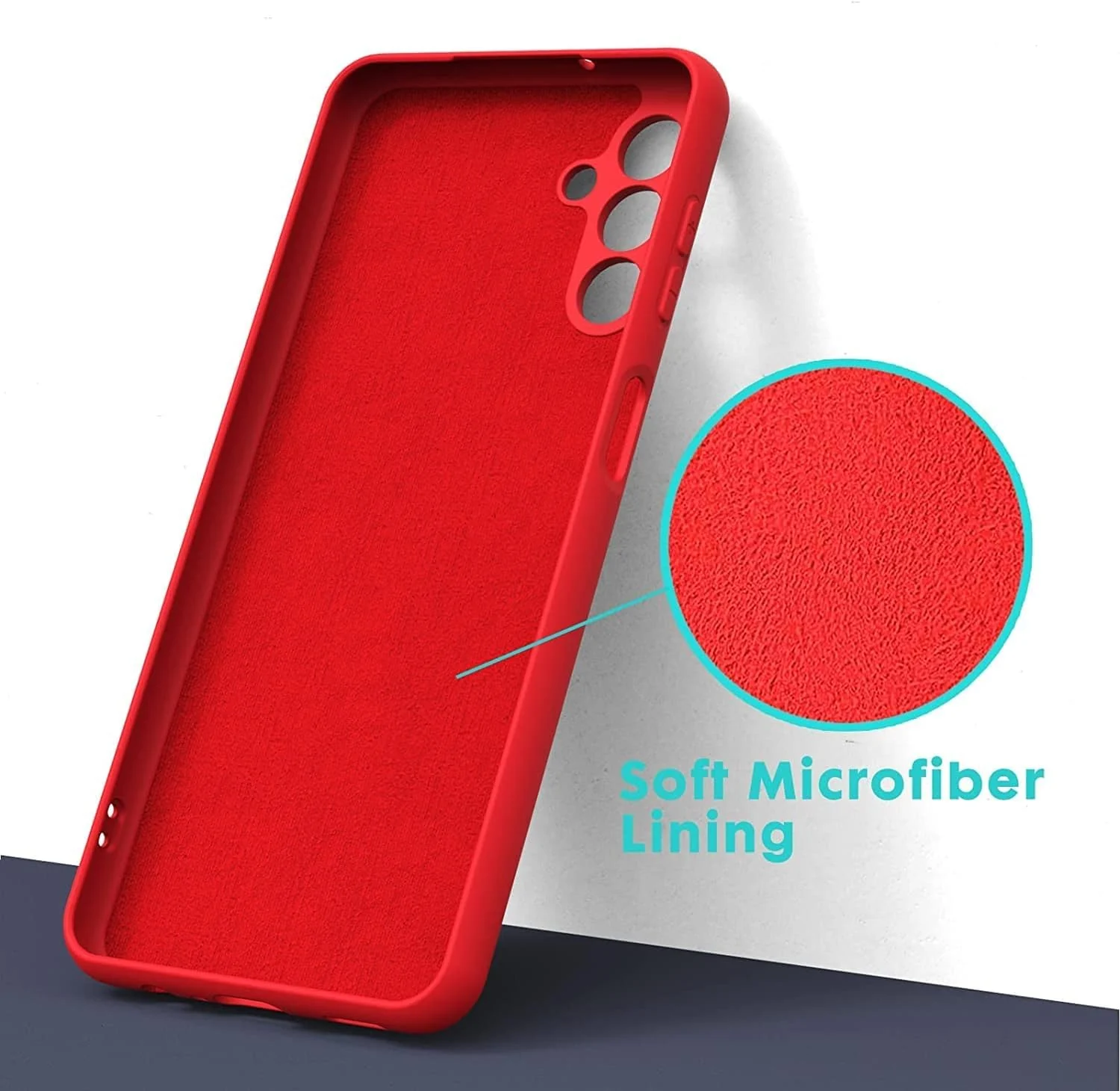 DL3 Mobilak Silicone Protective Case for Samsung Galaxy A15, Shock-absorbing protection, Scratch-resistant surface, Soft microfiber lining - Red