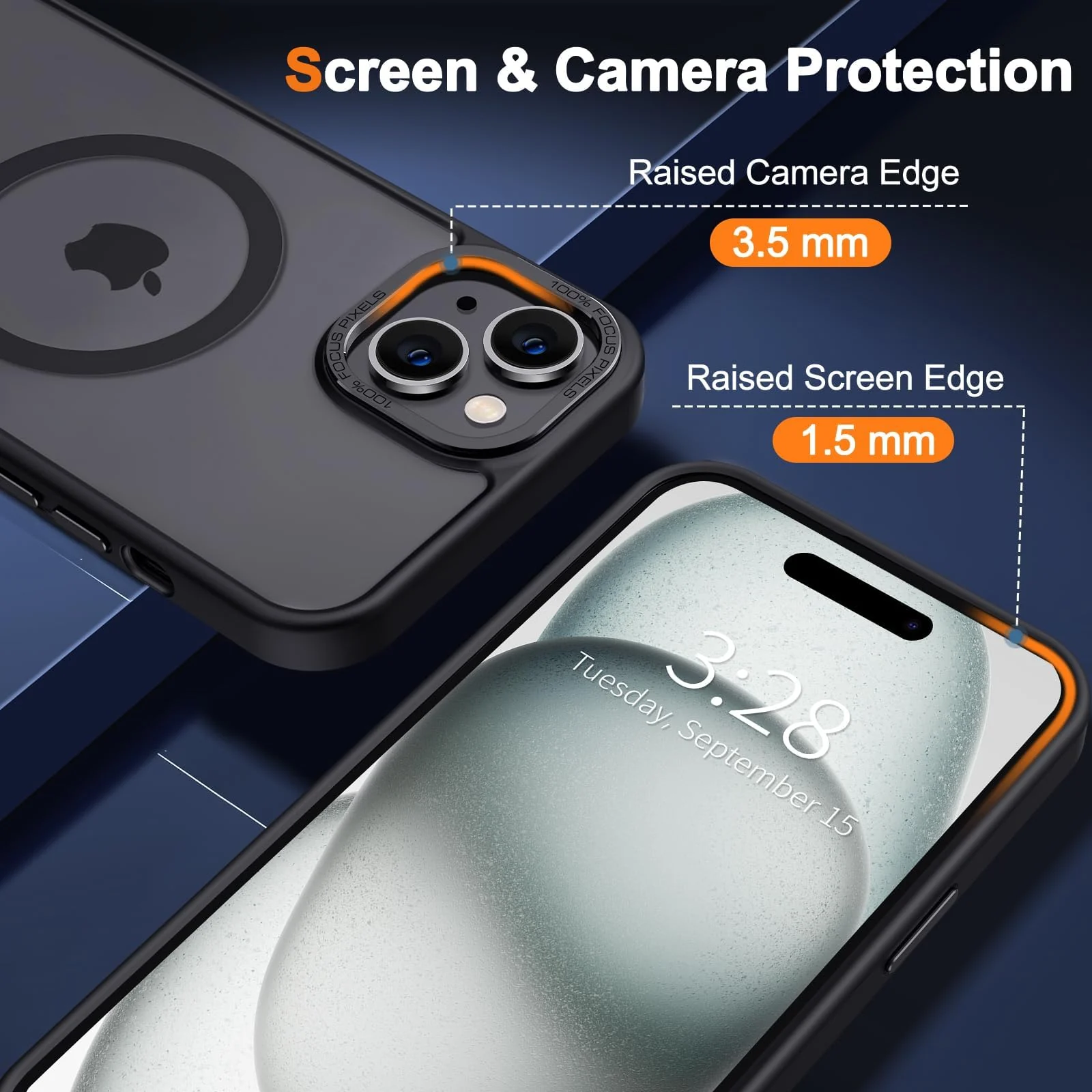 DL3 Mobilak Case for iPhone 15+ Plus / iPhone 14 Plus 6.7-Inch Case Magnetic Translucent Matte Phone Cases [Compatible with MagSafe] Thin Slim Fit Shockproof Bumper Hard Protective Cover for iPhone 15 Plus, iPhone 14 Plus - Black