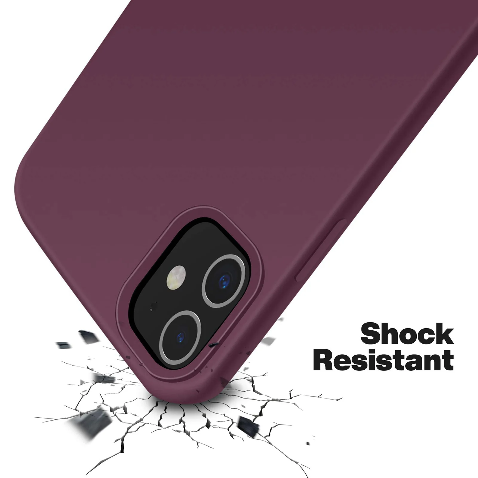 DL3 Mobilak Liquid Silicone Case for iPhone 11 (6.1 Inch), Shock-absorbing protection, Scratch-resistant surface, Soft microfiber lining - Wine Red
