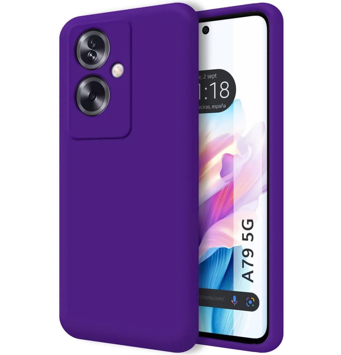 DL3 Mobilak Liquid Silicone Protective Case for OPPO A79 5G with Microfiber Lining and Shockproof Design - Purple