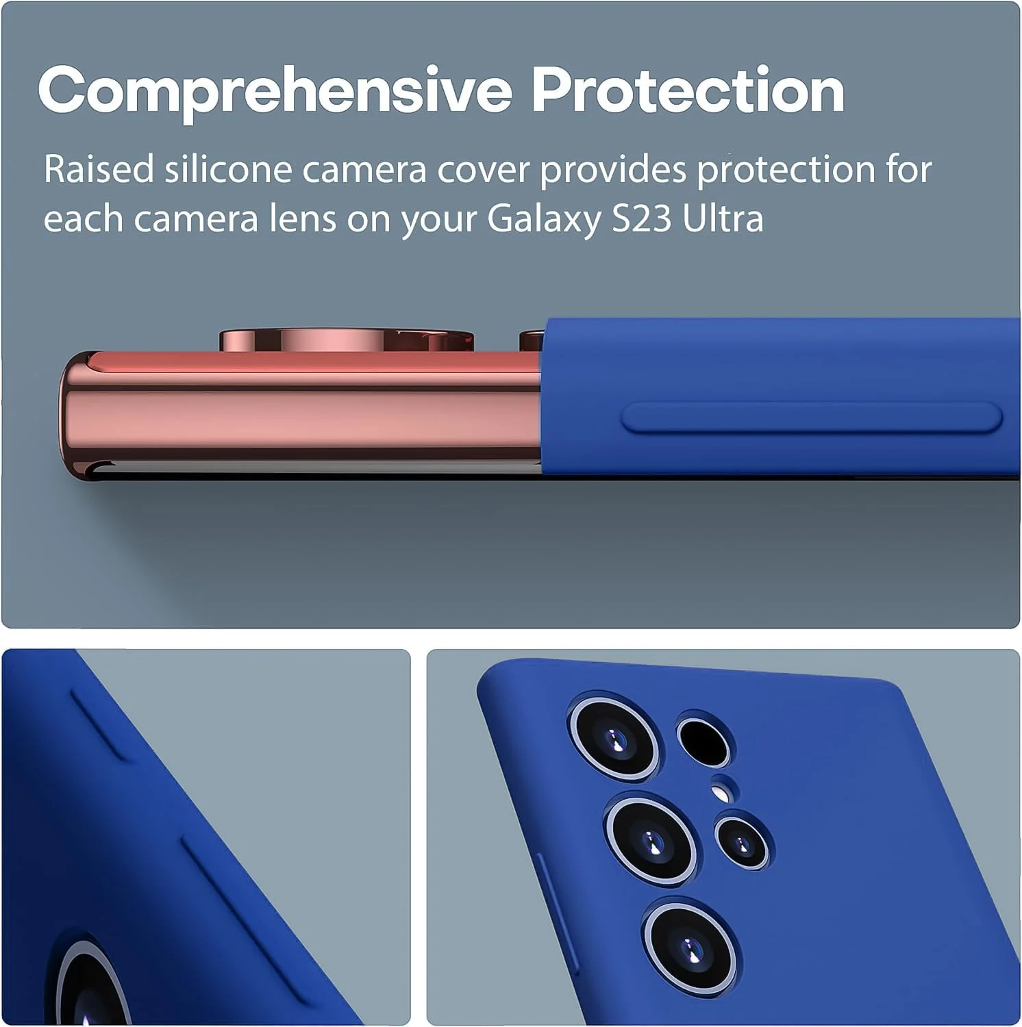 DL3 Mobilak Silicone Protective Case for Samsung Galaxy S22 Ultra 5G, Shock-absorbing protection, Scratch-resistant surface, Soft microfiber lining - Royal Blue