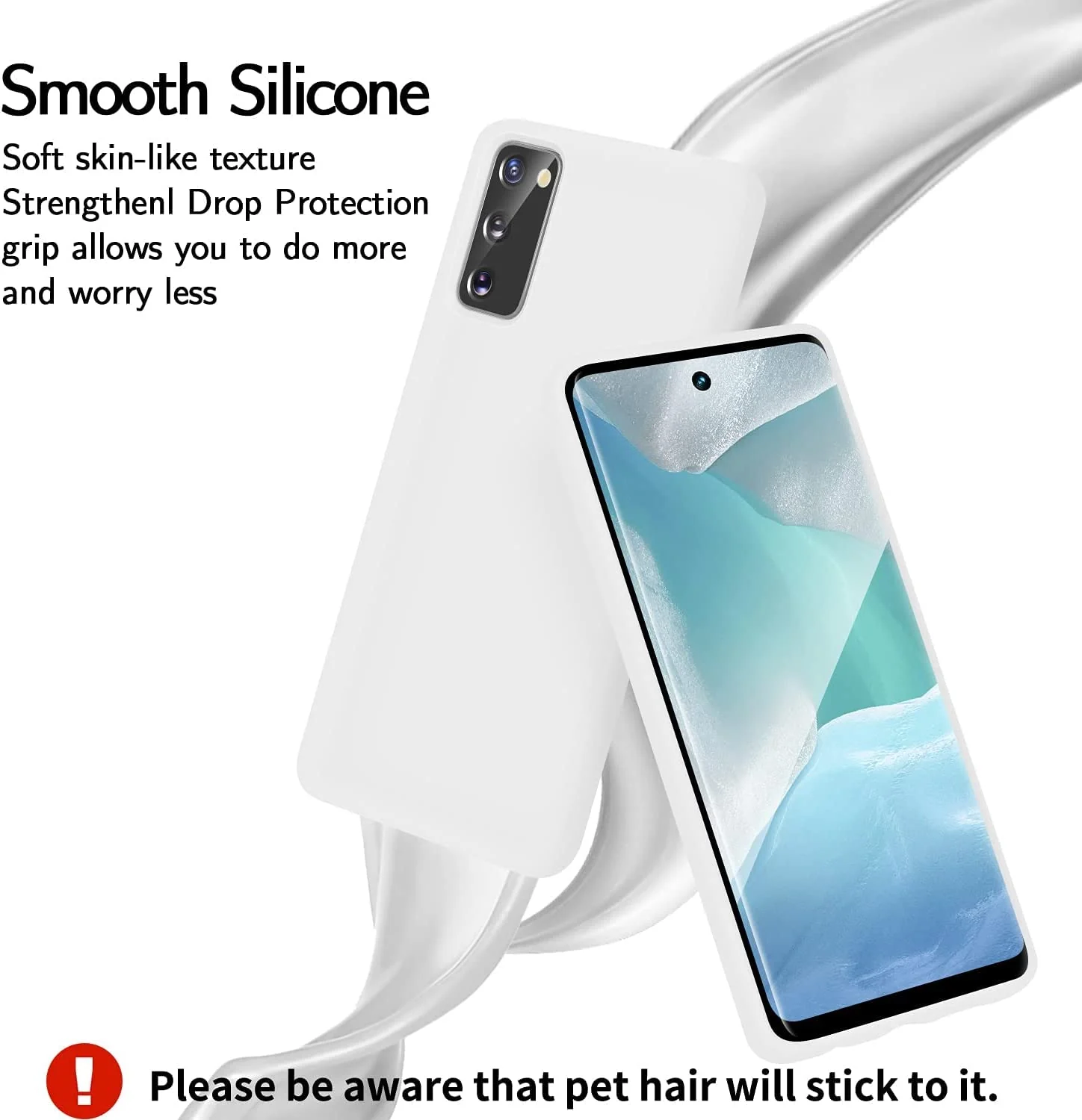 DL3 Mobilak Samsung Galaxy S20 FE Case, Soft Flexible Silicone Gel Rubber Bumper Cover, Slim Fit Full Body Shockproof Protective Phone Case for Samsung Galaxy S20 FE White - Black