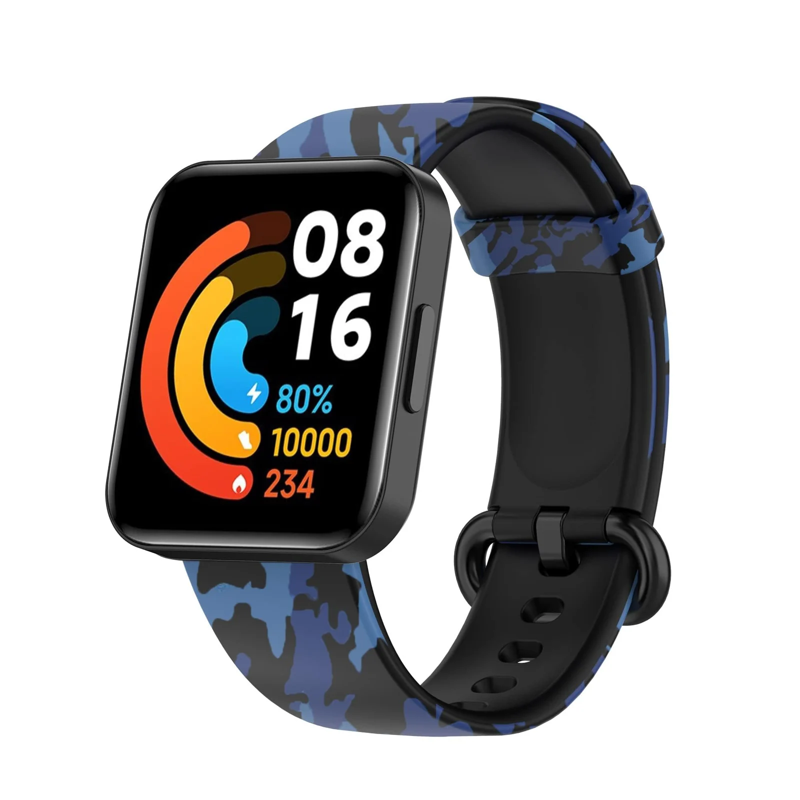 DL3 MOBILAK Strap Compatible with Xiaomi Redmi Watch 2 Lite/Poco Watch/Redmi Watch 2 / Horloge 2 Soft Replacement Sport Silicone Strap - Camouflage Blue