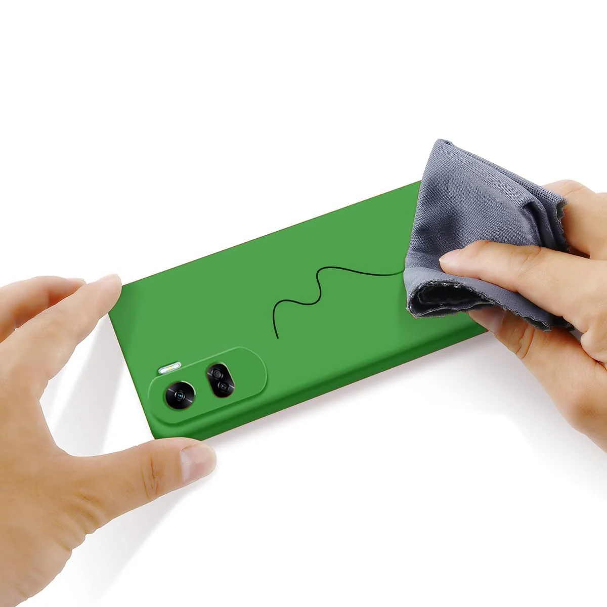 DL3 Mobilak Silicone Protective Case for Honor 90 Lite, Shock-absorbing protection, Scratch-resistant surface, Soft microfiber lining - Neon Green