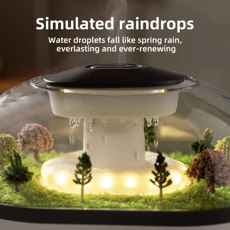 MOBIGON Raindrop Aroma Diffuser 400ML Humidifier | Quiet operation, 2/4H Timer, Warm Night Light, Fine Mist, Creative Micro Landscape Design, Auto Shut-Off for Office Home, Bedroom,Yoga,Meditation - Style-1