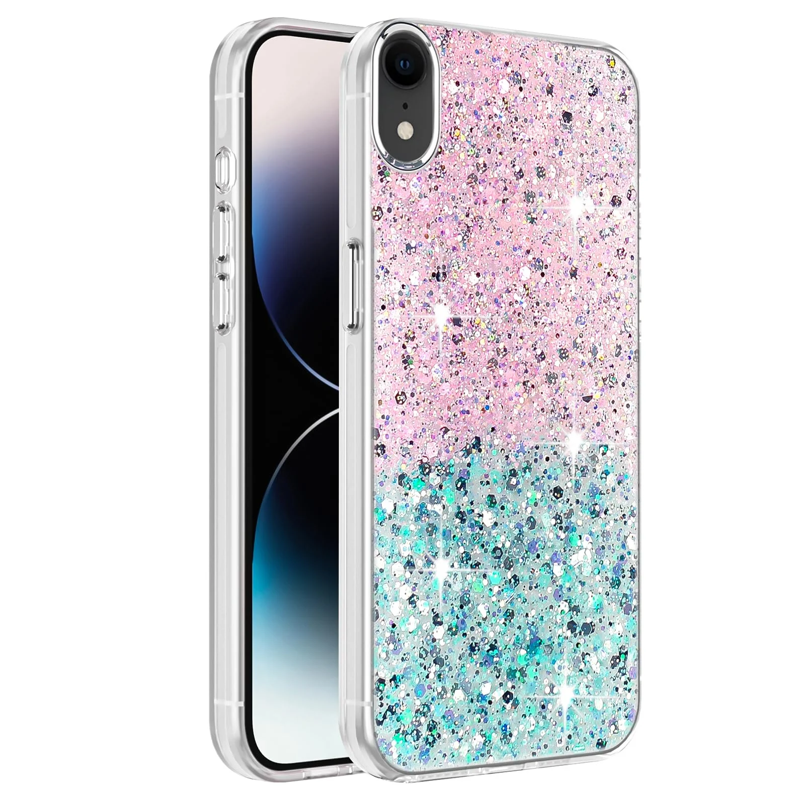 iPhone XR — DL3 Mobilak Glitter Protective Case for iPhone XR, Supports wireless charging, Camera protection, Shock-absorbing protection