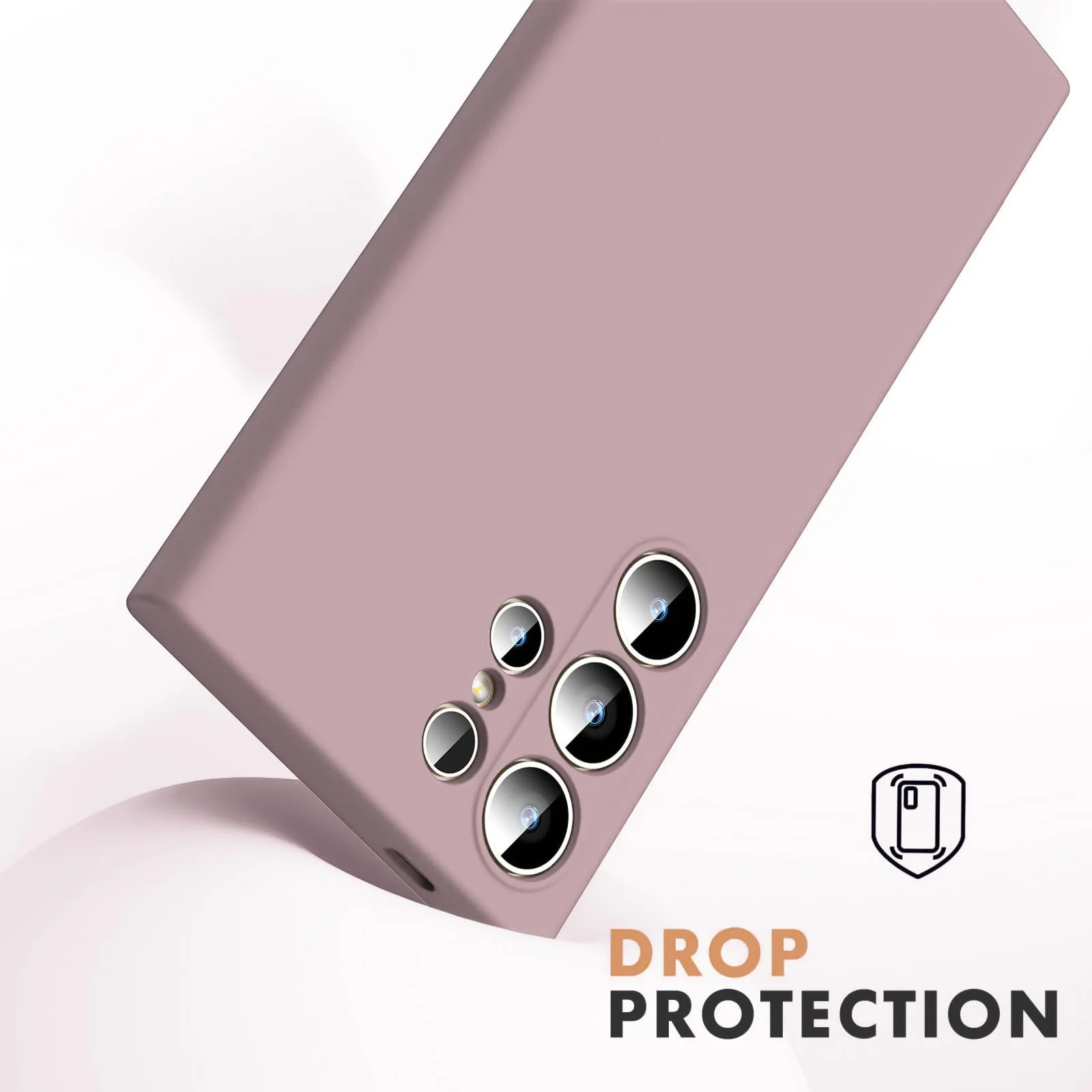 DL3 Mobilak Liquid Silicone Protective Case with Soft Microfiber Lining with Full Camera Protection for Samsung Galaxy S23 Ultra - Cashmere