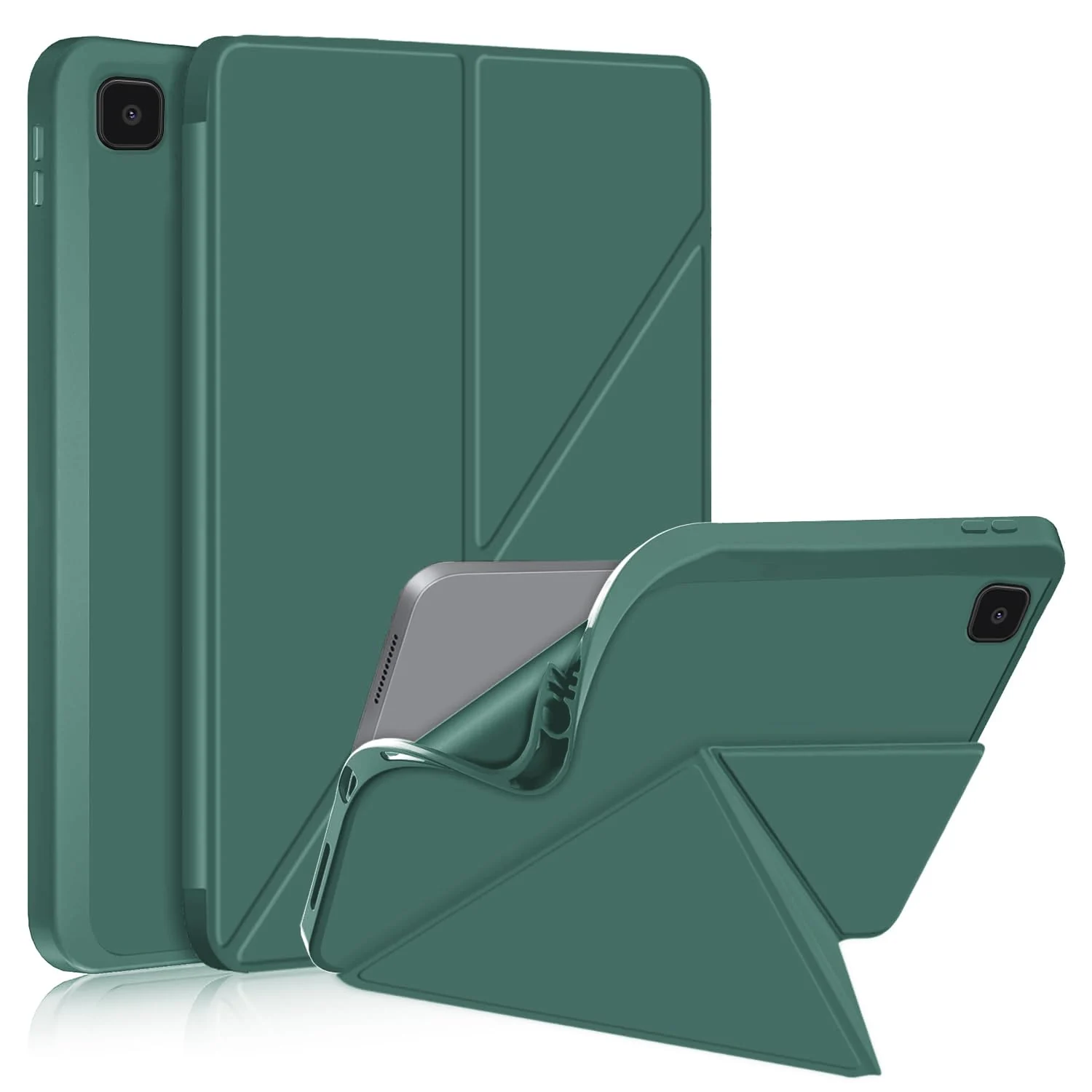 DL3 Mobilak Compatible with iPad 10.2-Inch (9th/8th/7th Generation, 2021/2020/2019) Case, Smart Stand, Pencil Holder, Shockproof Slim Lightweight Leather Cover, Modern Abstract Design - Green