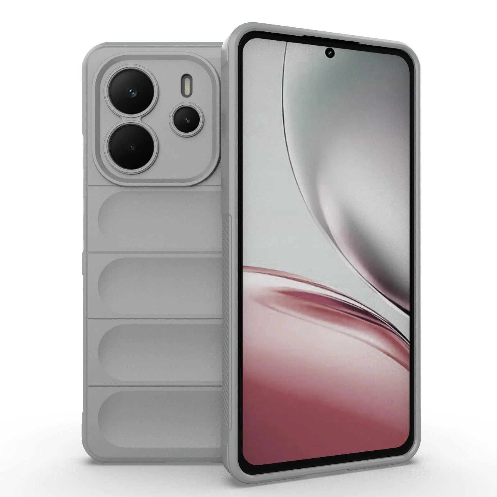 DL3 Mobilak Flexible Silicone and TPU Protective Case with Camera Protection for Xiaomi Redmi Note 14 4G - Gray