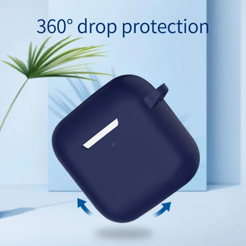 DL3 Mobilak Silicone Case Compatible with Xiaomi Redmi Buds 3 Earbuds, Soft Silicone Protective Case Cover, Shockproof Sleeve with Carabiner - Blue