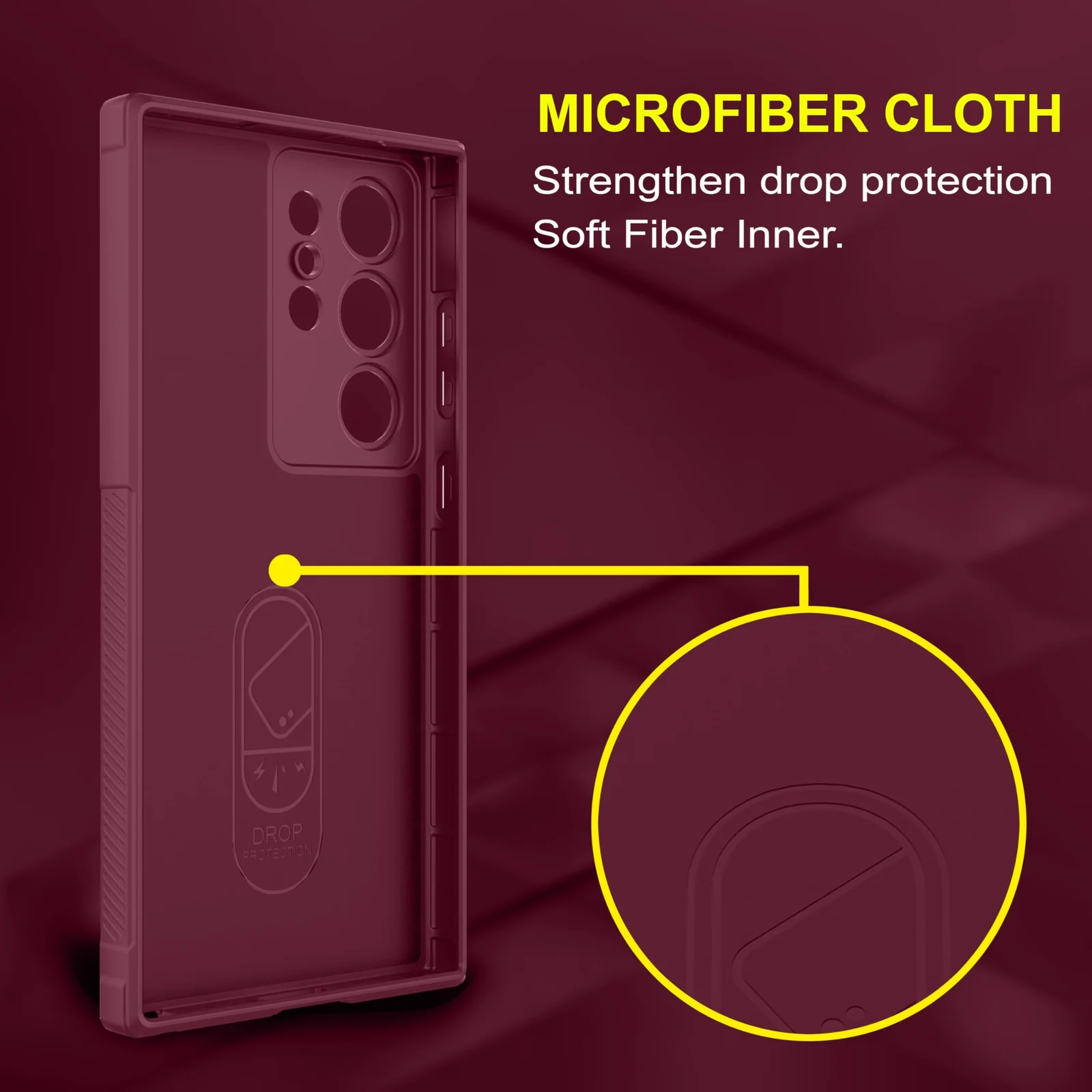 DL3 Mobilak Silicone Case for Samsung Galaxy S24 Ultra Heavy Duty Protective [Slim Fit] Shockproof Soft Flexible Protective Design Shock-Absorption TPU Cover With Camera Protection - Wine Red
